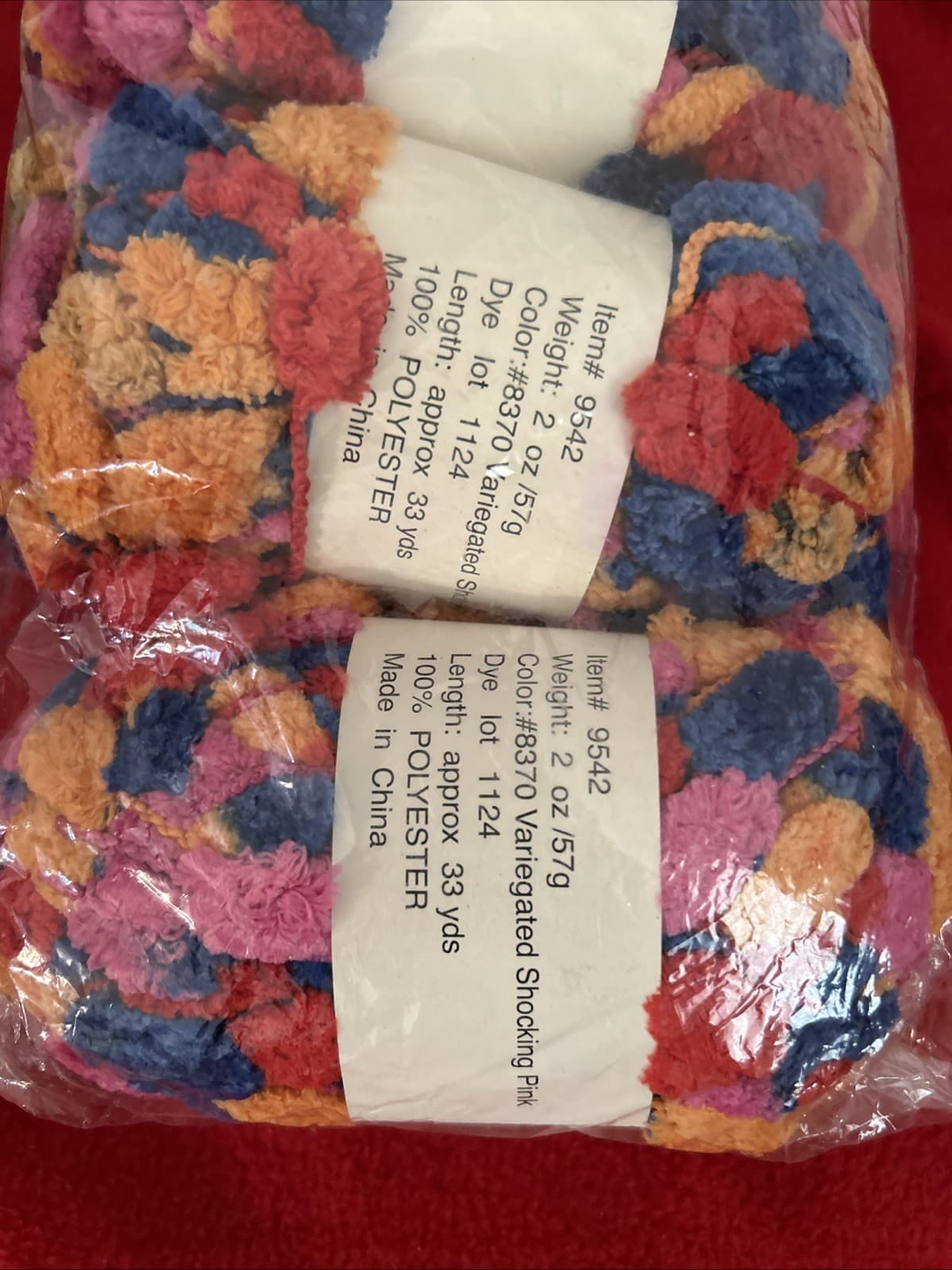 Yarn Variegated Shocking Pink 33 Yards Each Lot Of 4 New - Thumbnail 2