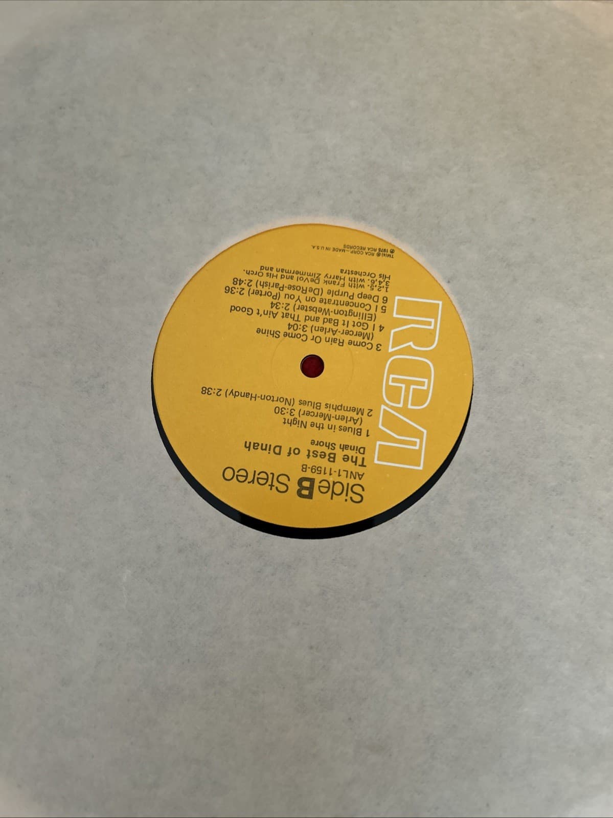 Dinah Shore The Best Of Vinyl LP Record 1975 RCA ANL-1-1159 USA With A Picture - Thumbnail 5