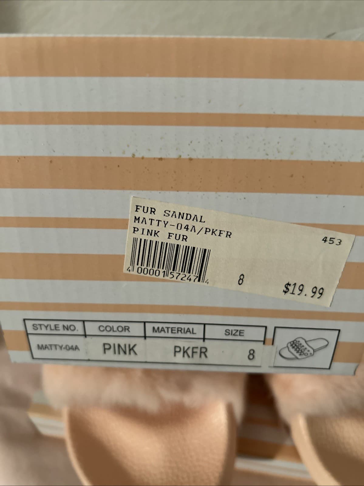 womens wild diva lounge matty Pink fur slide size 8 New - Thumbnail 2