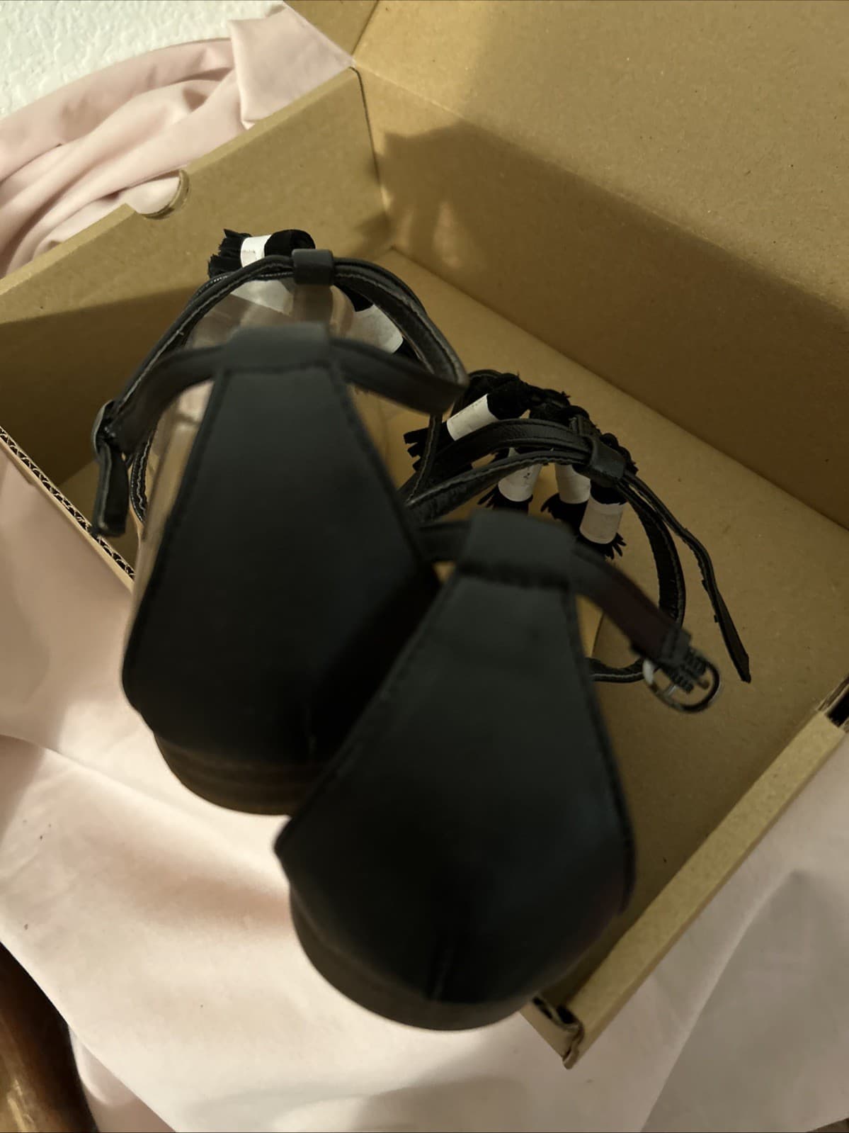 Women’s Sheikh Black Mule Tassel Flat Sandal New Size 8.5 Bamboo - Thumbnail 3