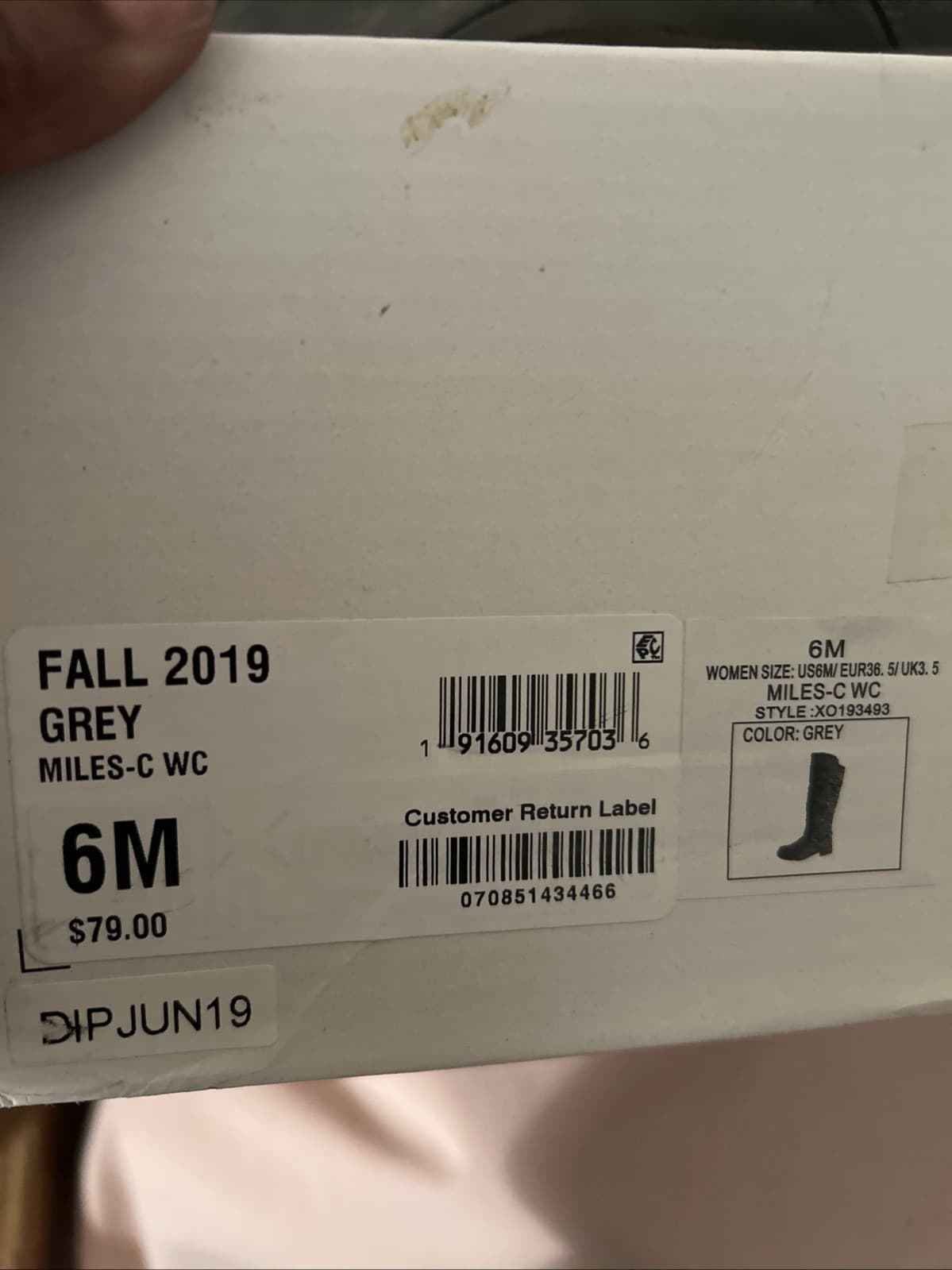 XOXO MILES WIDE CALF TALL RIDING EQUESTRIAN BOOTS GRAY SIZE 6M New in Box - Thumbnail 6