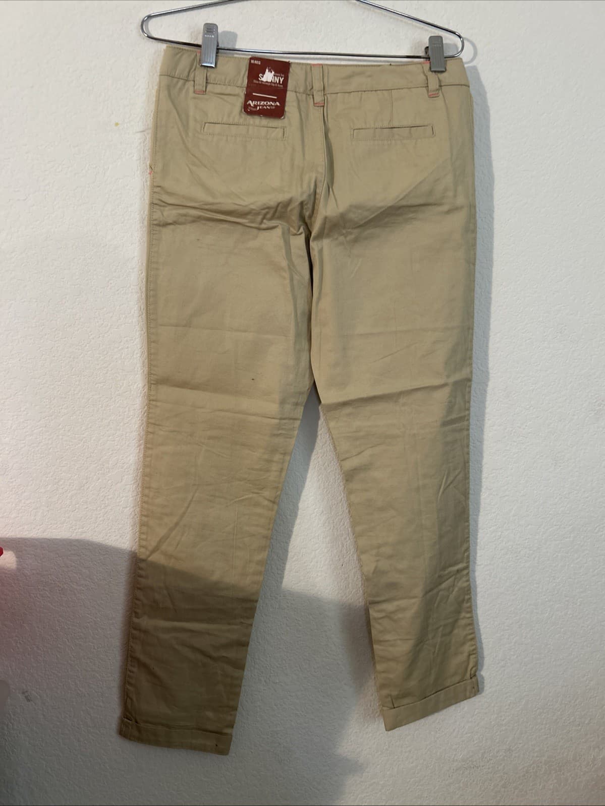 Girls Size 16 Regular Pants Arizona Jeans Khaki NWT Skinny - Thumbnail 4