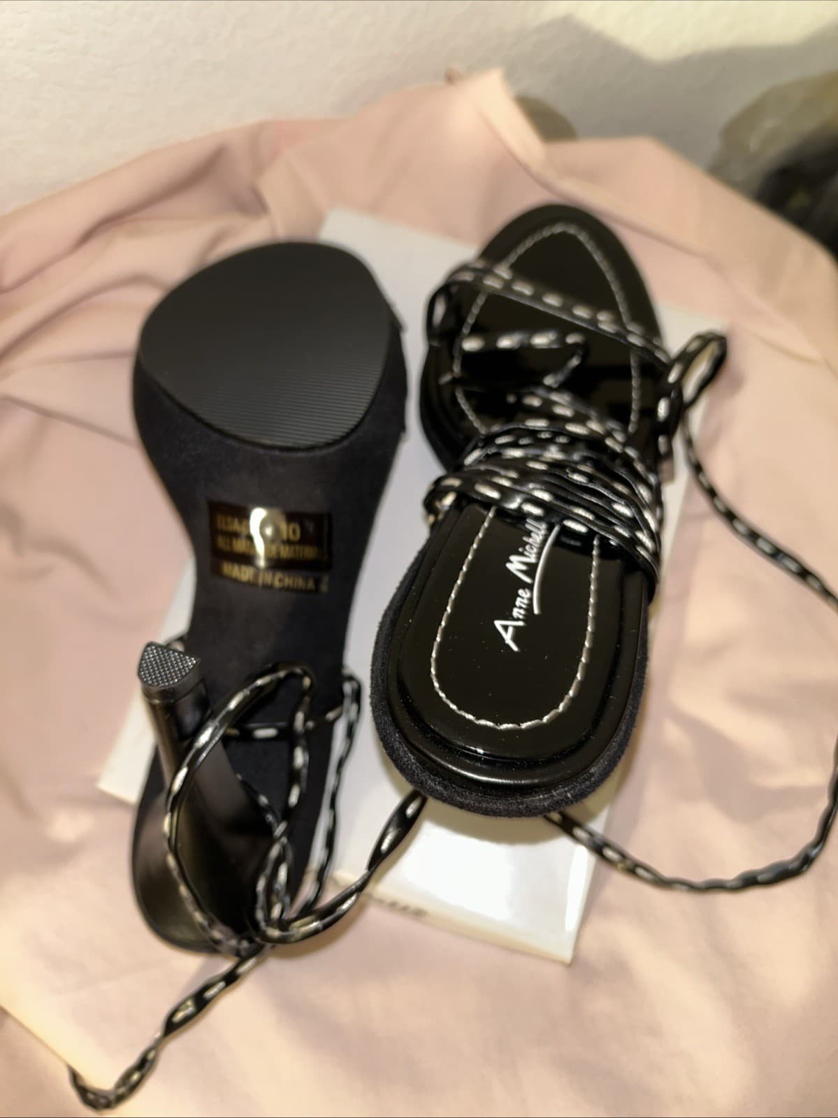 Anne Michelle Heel Size 10 New Non Leather Strappy - Thumbnail 3