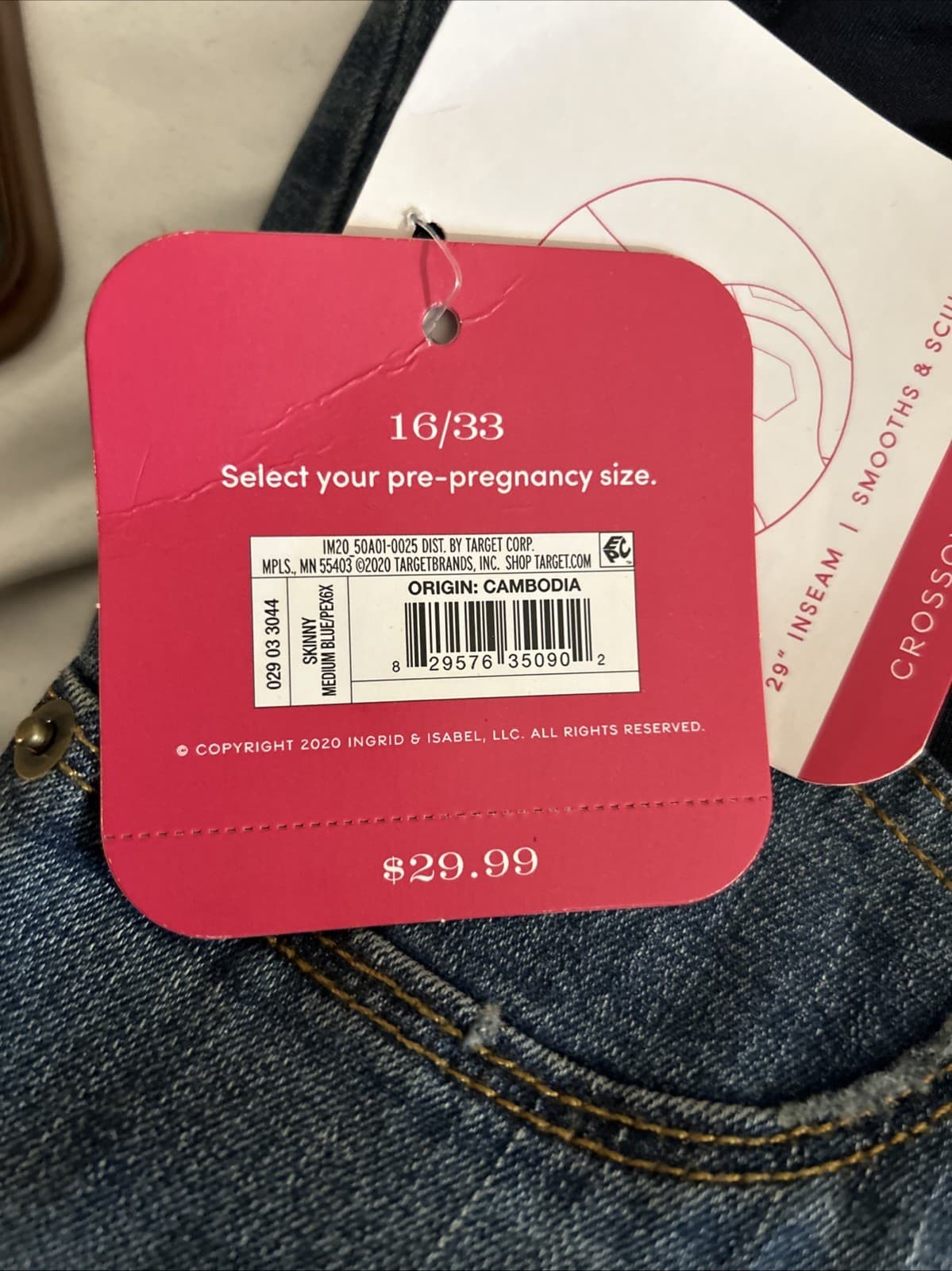 Women's Skinny Distressed Maternity Jeans 16/33 NWT Isabel Maternity Blue - Thumbnail 6