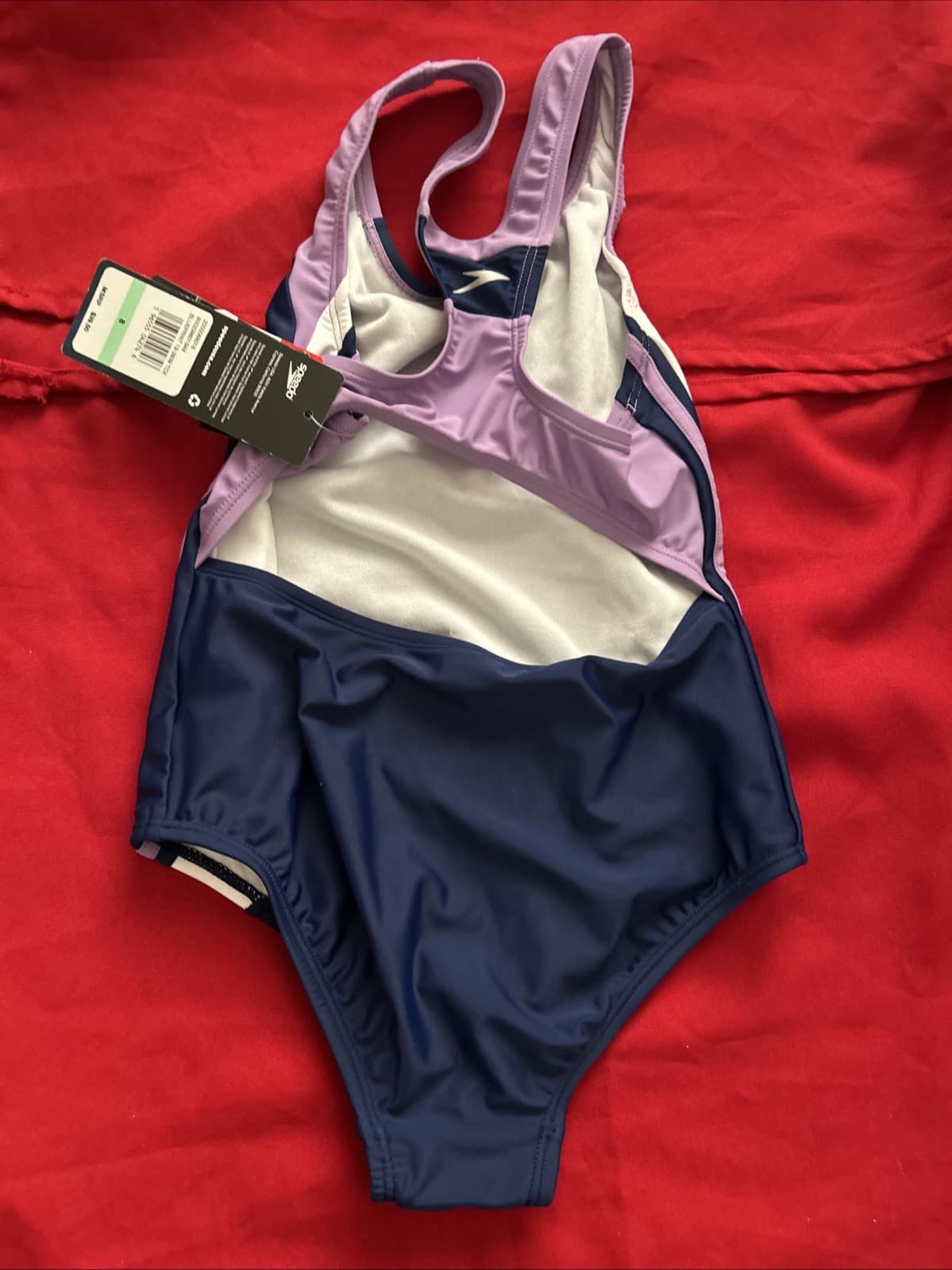 Speedo Girl's Swimsuit One Piece Infinity Splice Thick Strap, Blueprint Size 8 - Thumbnail 3