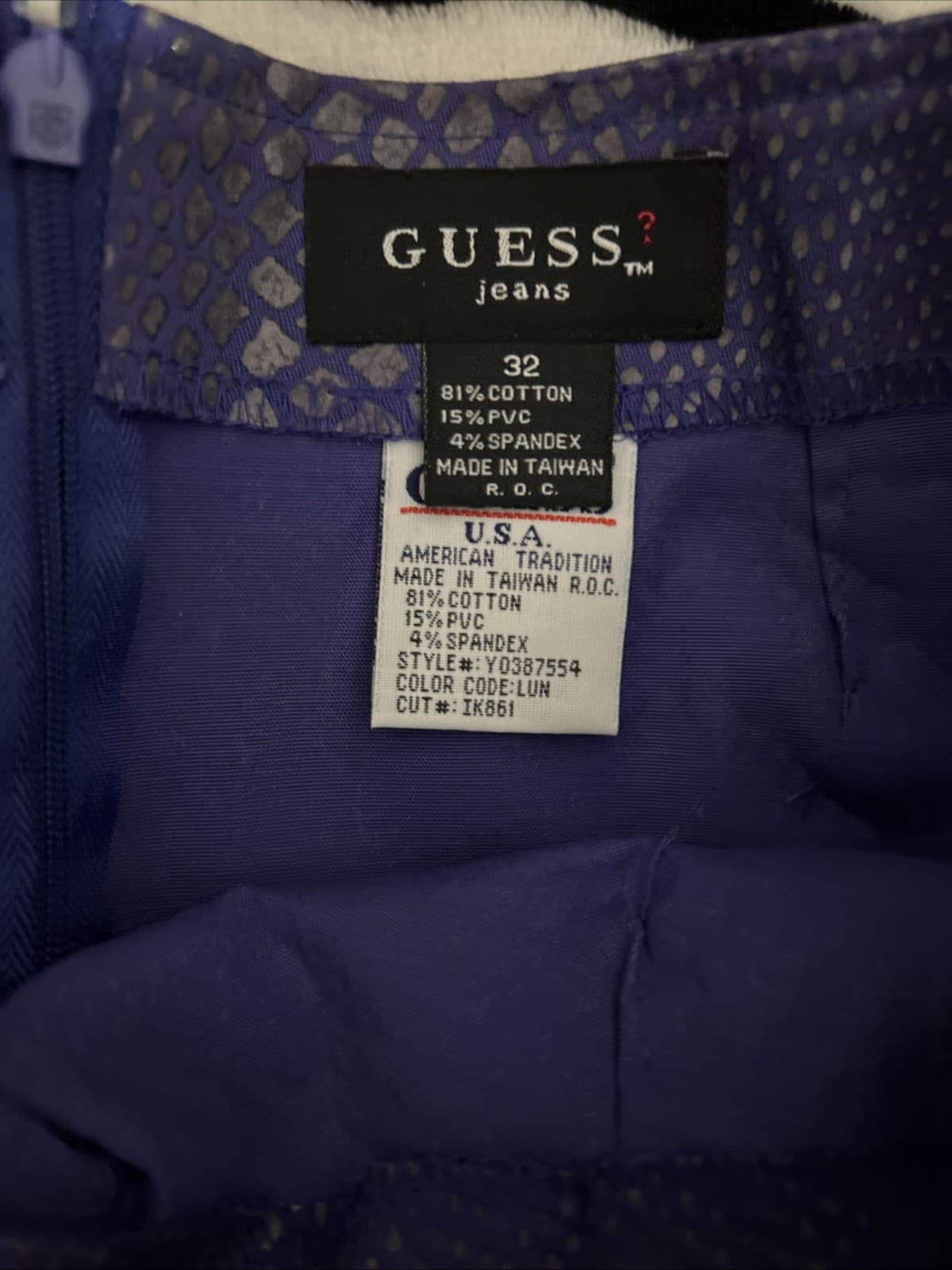 Women’s Guess Mini Skirt Size 32 NWT Purple And Gray - Thumbnail 3