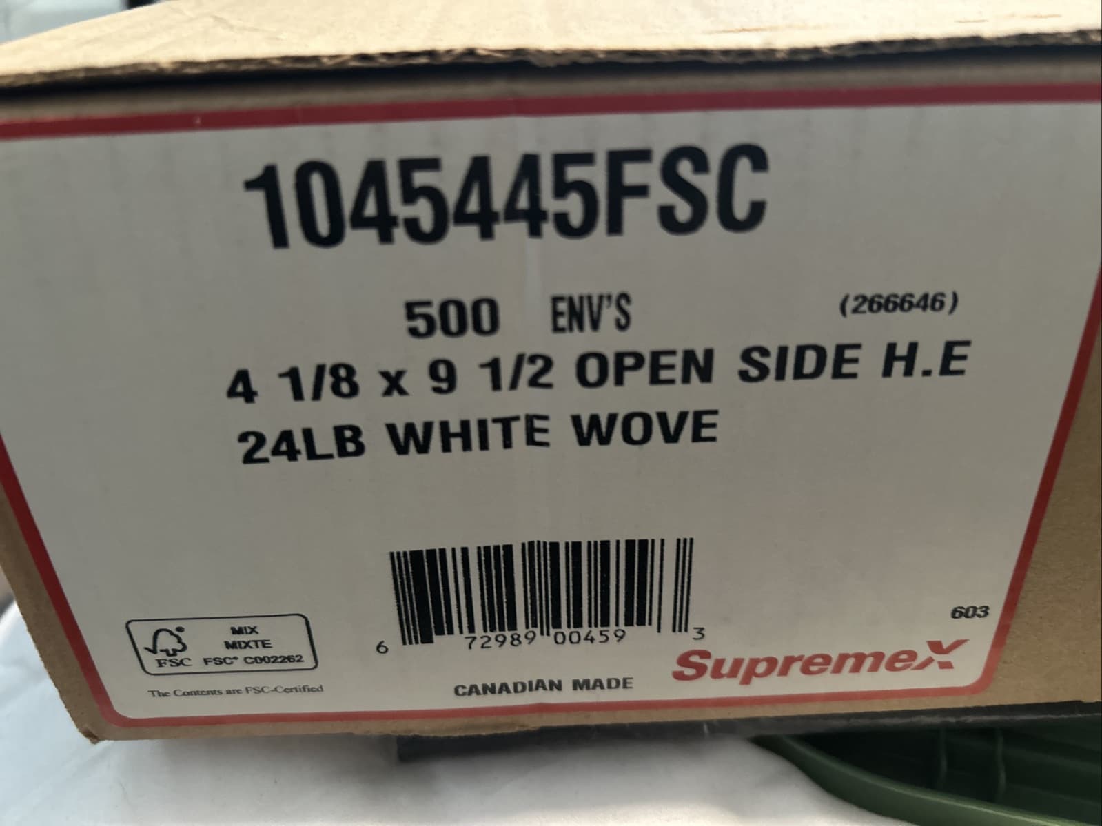 White Envelopes 4 1/8 X 9 1/2 White Wove New