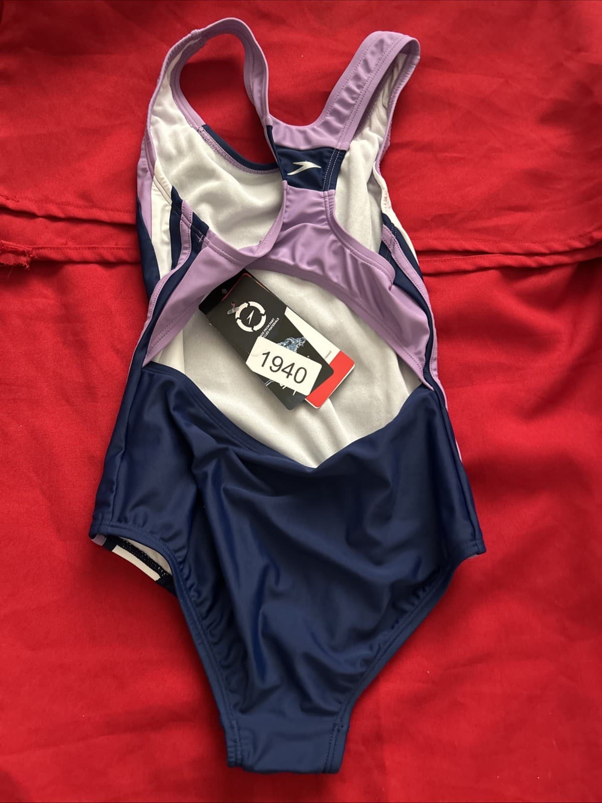 Speedo Girl's Swimsuit One Piece Infinity Splice Thick Strap, Blueprint Size 8 - Thumbnail 2