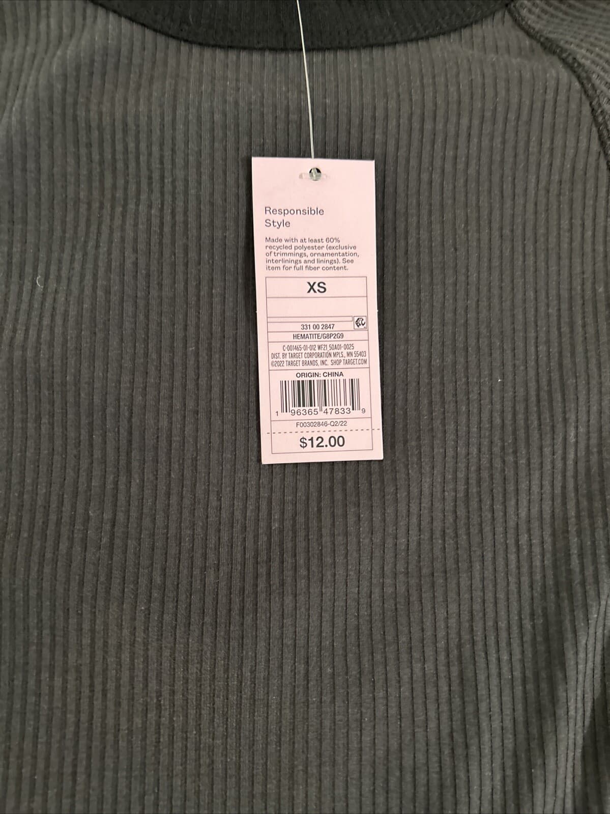 Wild Fable Womens T-Shirt Cropped Short Sleeve Grey Trimmed In Black Size XS - Thumbnail 2