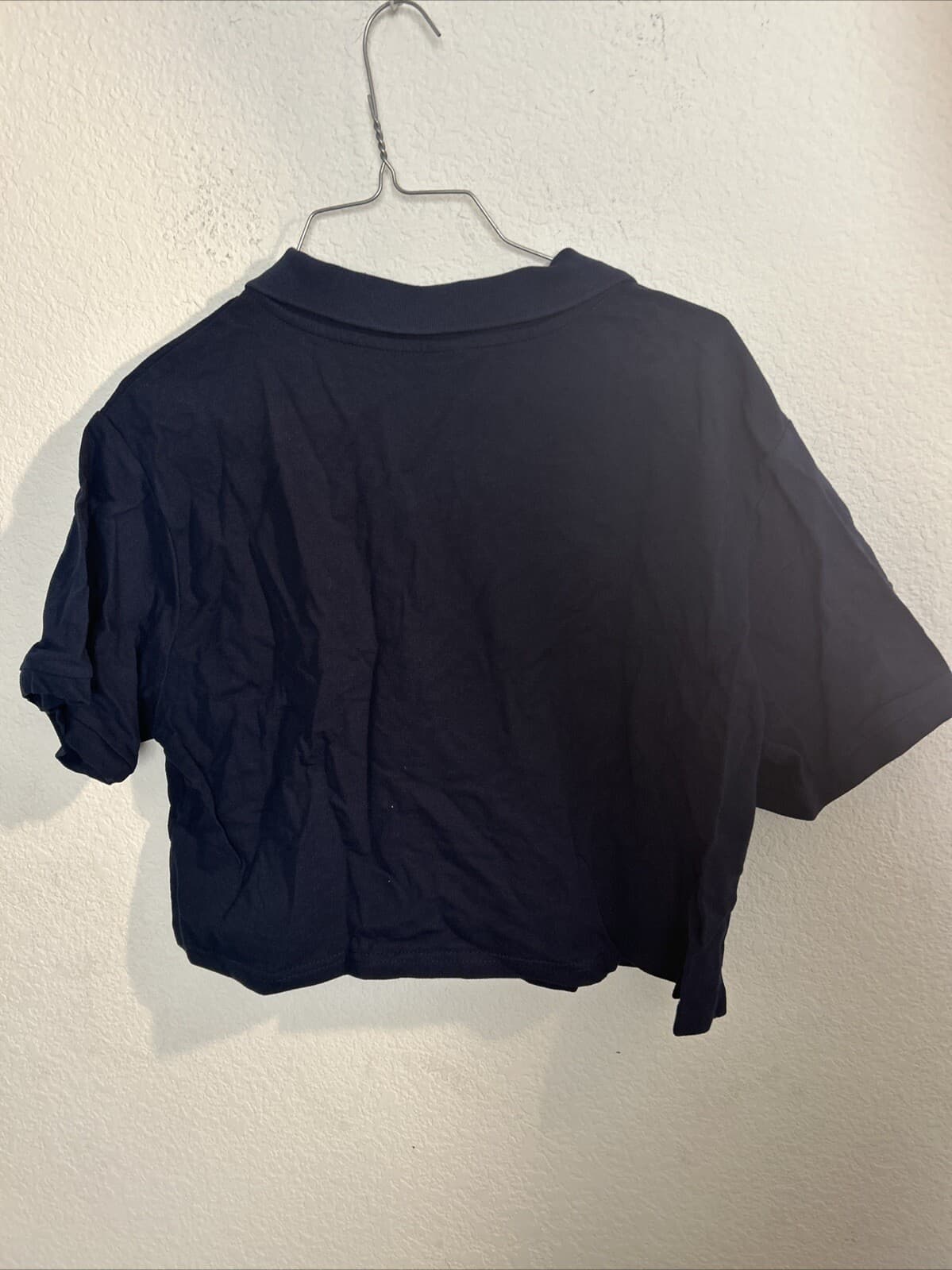 Wild Fable Women's Polo Style Cropped Top, 3-Button Shirt, Navy Blue, X-Large - Thumbnail 2