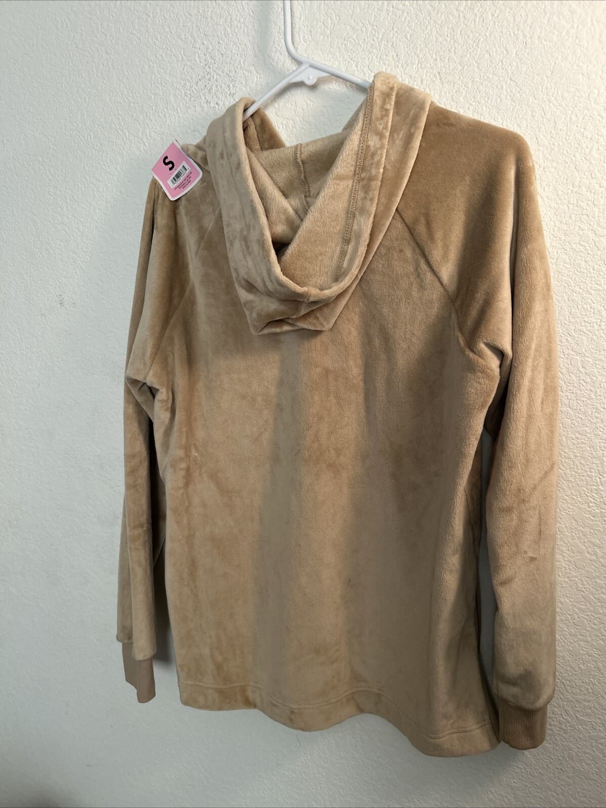 Member's Mark Women's Plush Hoodie Size S Beige Moon - Thumbnail 3