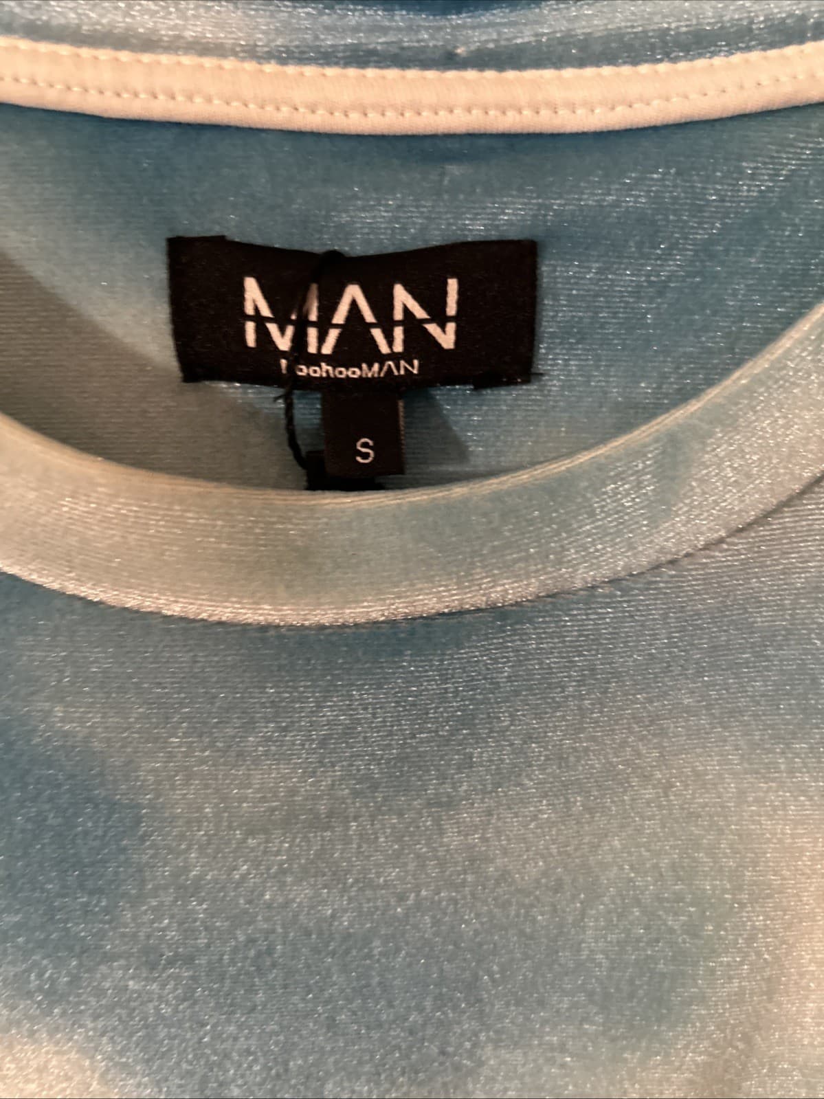 Men’s Tie Dye Velour Blue Shirt NWT Small - Thumbnail 2