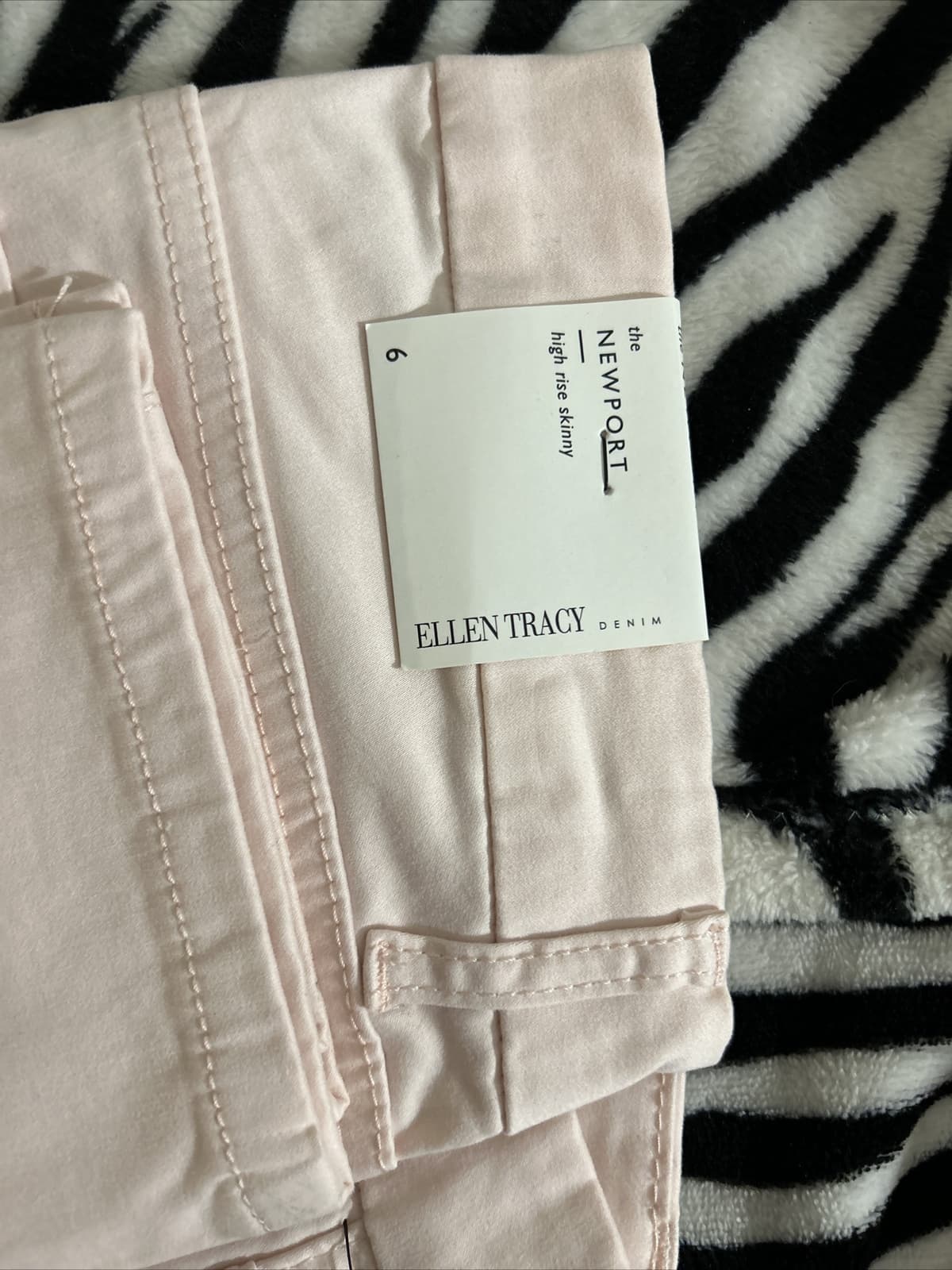 Womens ELLEN TRACY Refined Mid-rise Skinny Jeans Denim Pants Pink 6 - Thumbnail 5