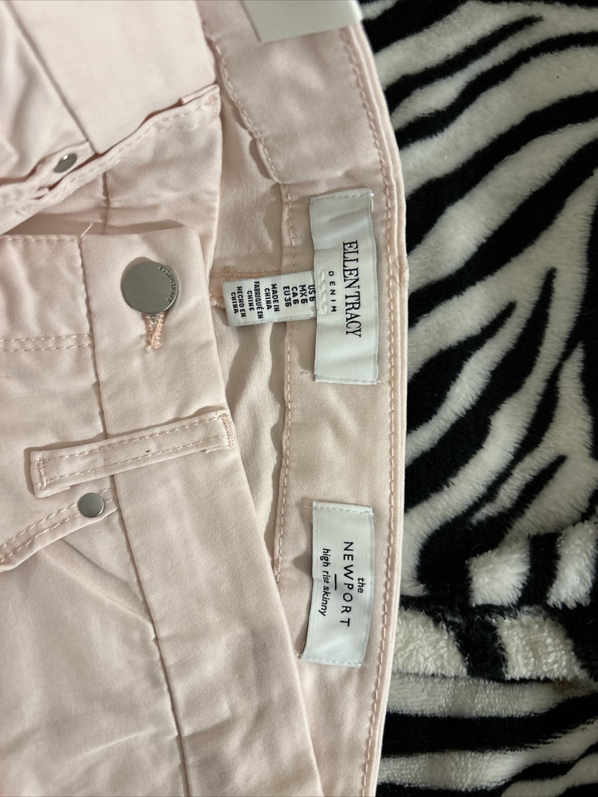 Womens ELLEN TRACY Refined Mid-rise Skinny Jeans Denim Pants Pink 6 - Thumbnail 6