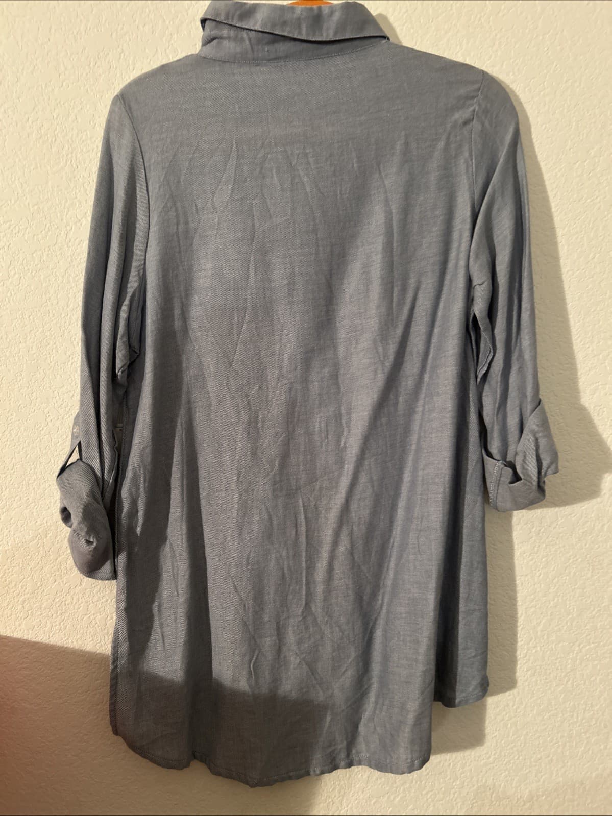 Women’s Blue Button Done Shirt Long Sleeve NWT Concepts Large - Thumbnail 3