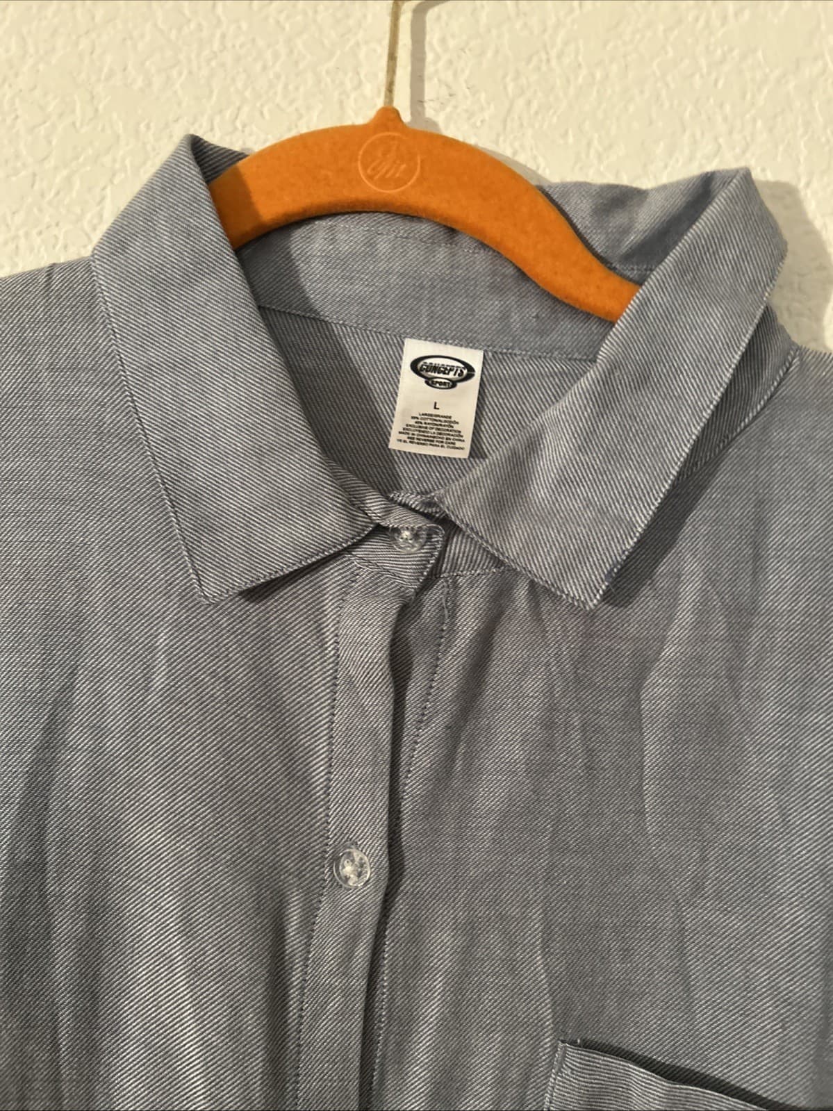 Women’s Blue Button Done Shirt Long Sleeve NWT Concepts Large - Thumbnail 2