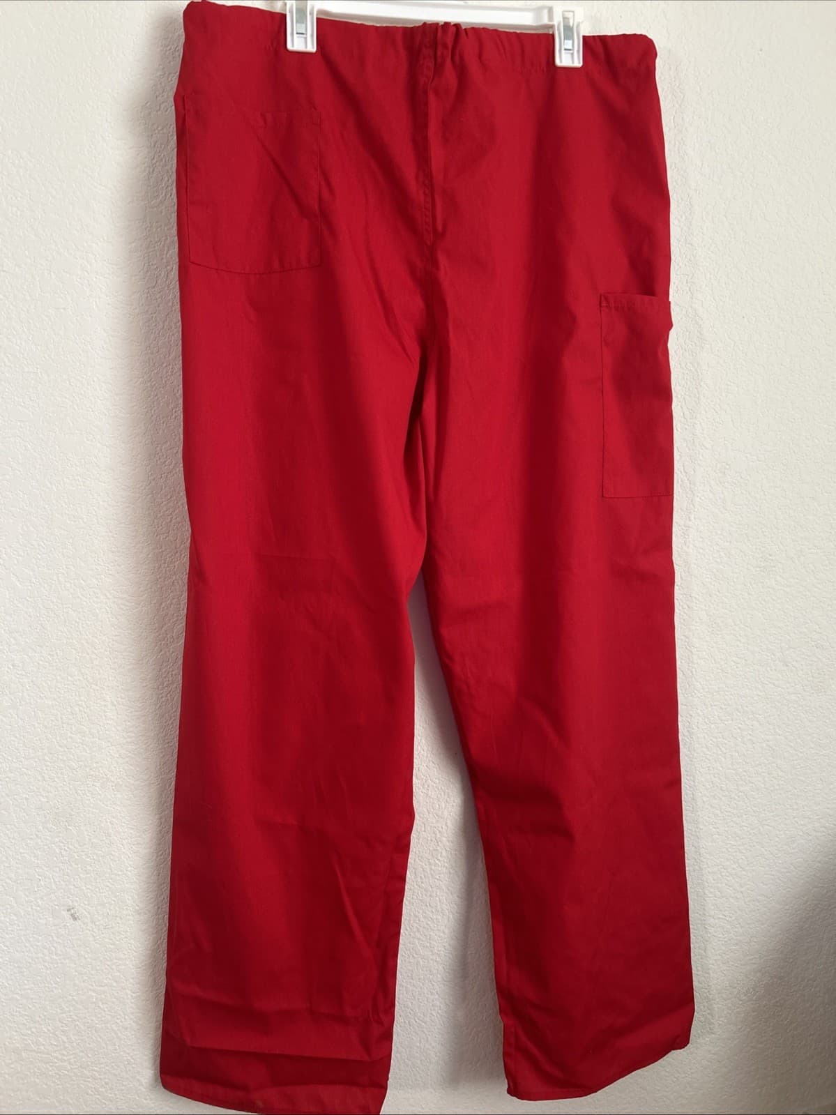 Unisex XL NWT Fundamentals by White Swan Drawstring Red Scrub Pants - Thumbnail 2