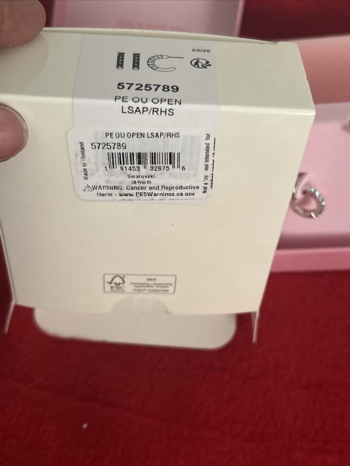 Swarovski Blue Mini Hoop Earrings Round Cut Rhodium Plated 5725789 - Thumbnail 6