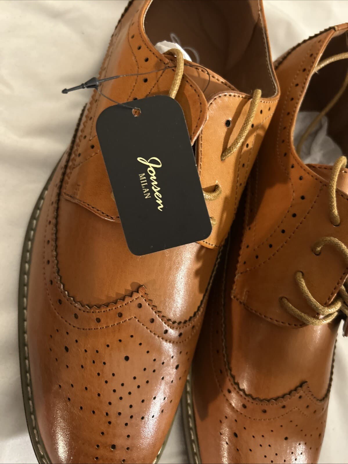Jousen Men’s Dress Shoes - Size 9.5 Yellow Brown Amy601 New - Thumbnail 2
