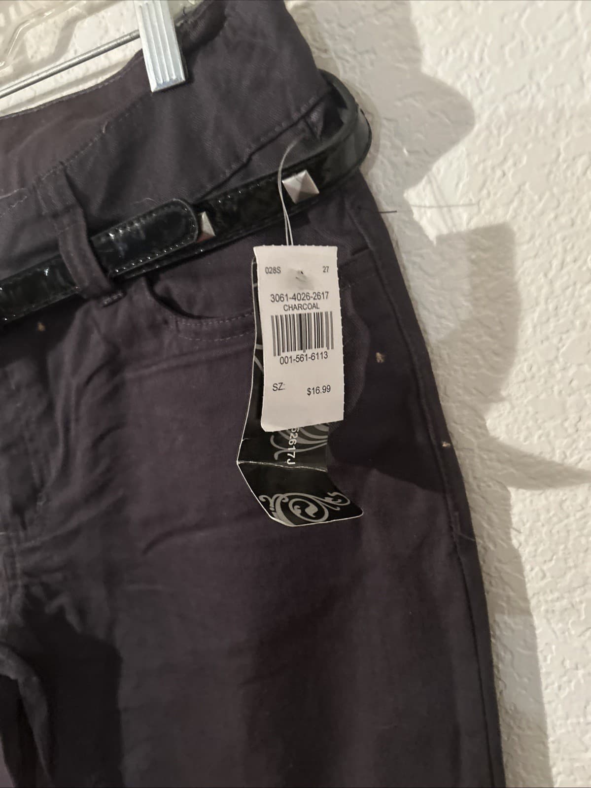 Girls Juniors Size 9 Charcoal Pants NWT Drama Gold - Thumbnail 2