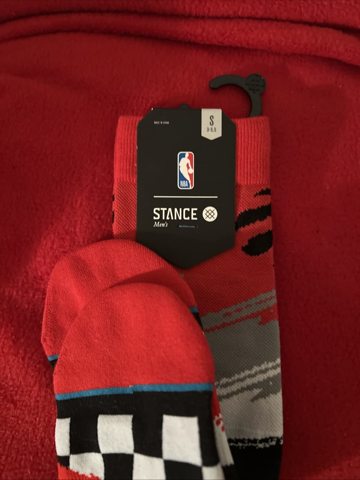 Toronto Raptors NBA Socks Stance Wave Racer Logo Crew Small Red - Thumbnail 3
