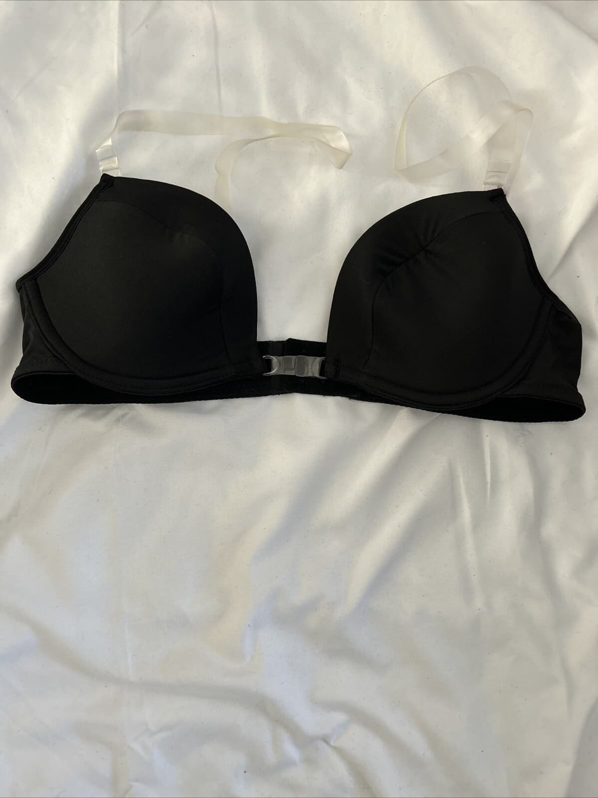 Fashion Forms Women's Black Solid Adjustable Clear Straps Bra Size 36 A Lot Of 3 - Thumbnail 2