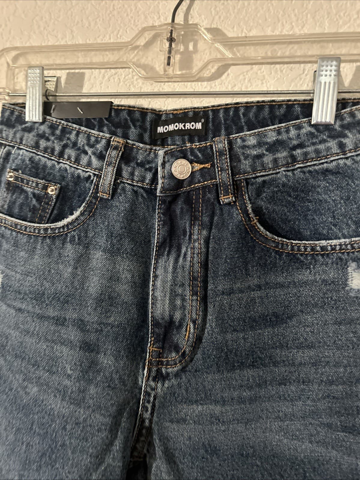 Women’s Size 4x24 NWT Momokrom Boohoo Distressed Jeans - Thumbnail 2