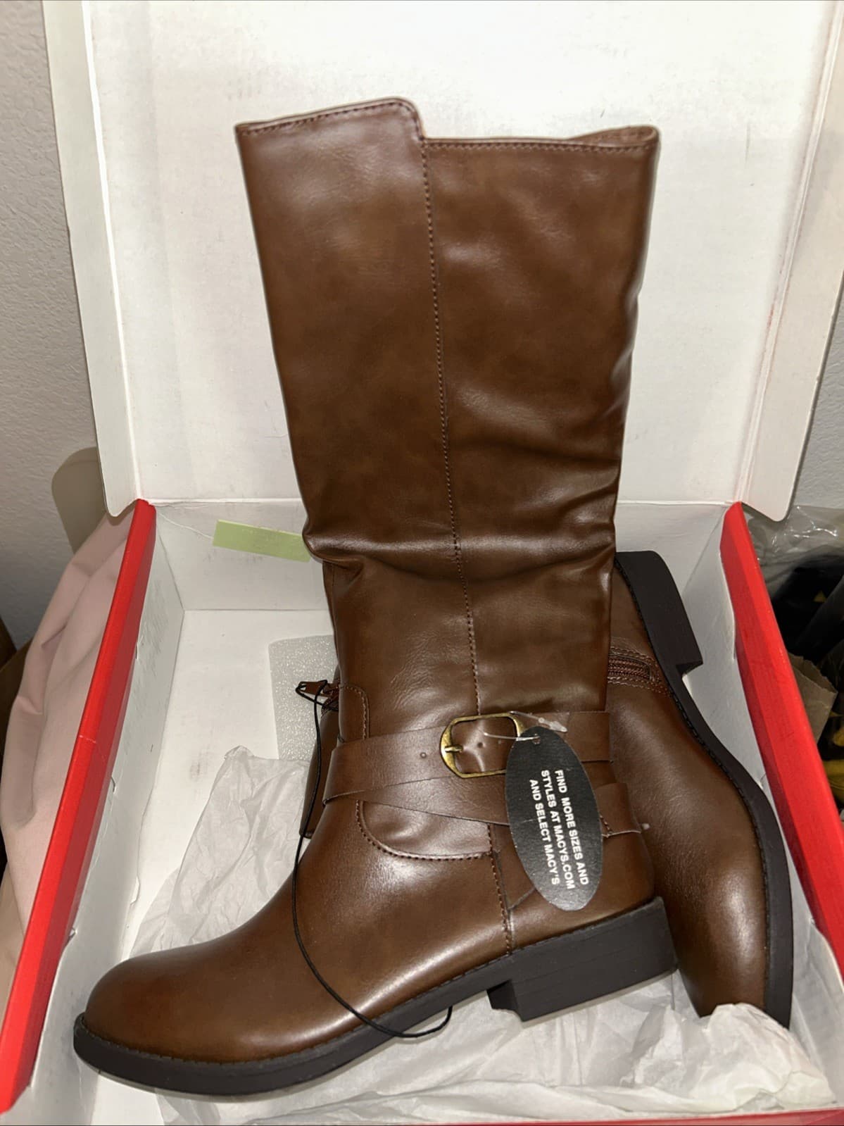 Style & Co Madixe Cognac Boots Size 5.5 M New - Thumbnail 2