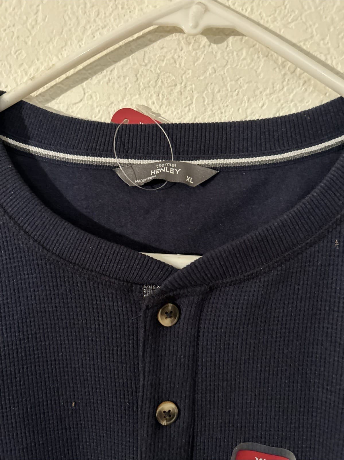 Men’s XL Blue Thermal Henley NWT Members Mark - Thumbnail 2