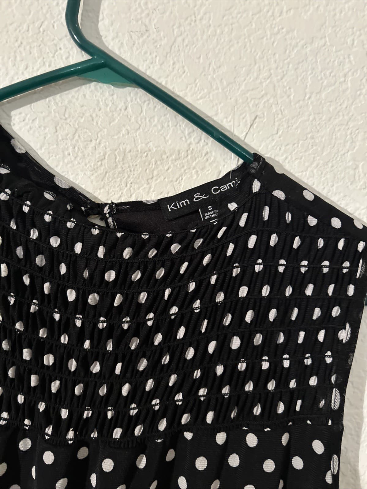 Women’s Polka Dot Tank Top New Small Black Ans White - Thumbnail 2