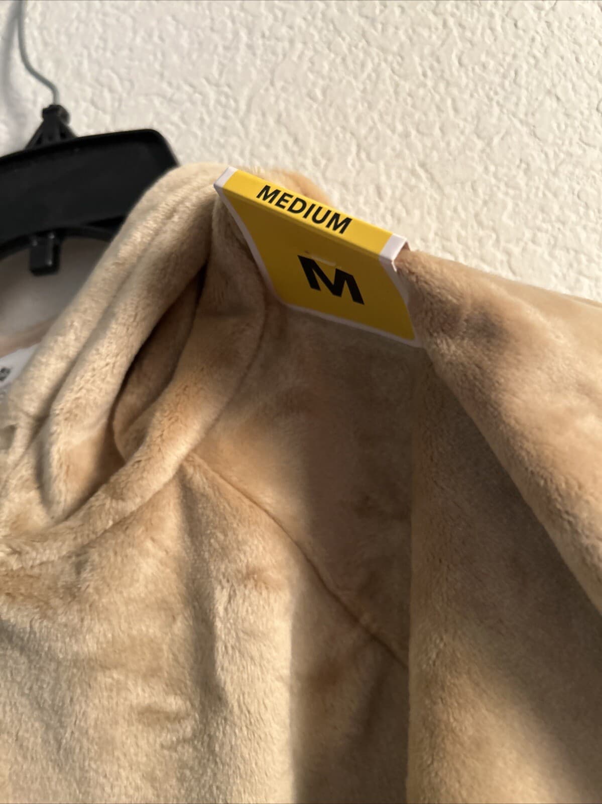 Member's Mark Women's Plush Hoodie Size Med Tan Beige Gold - Thumbnail 2