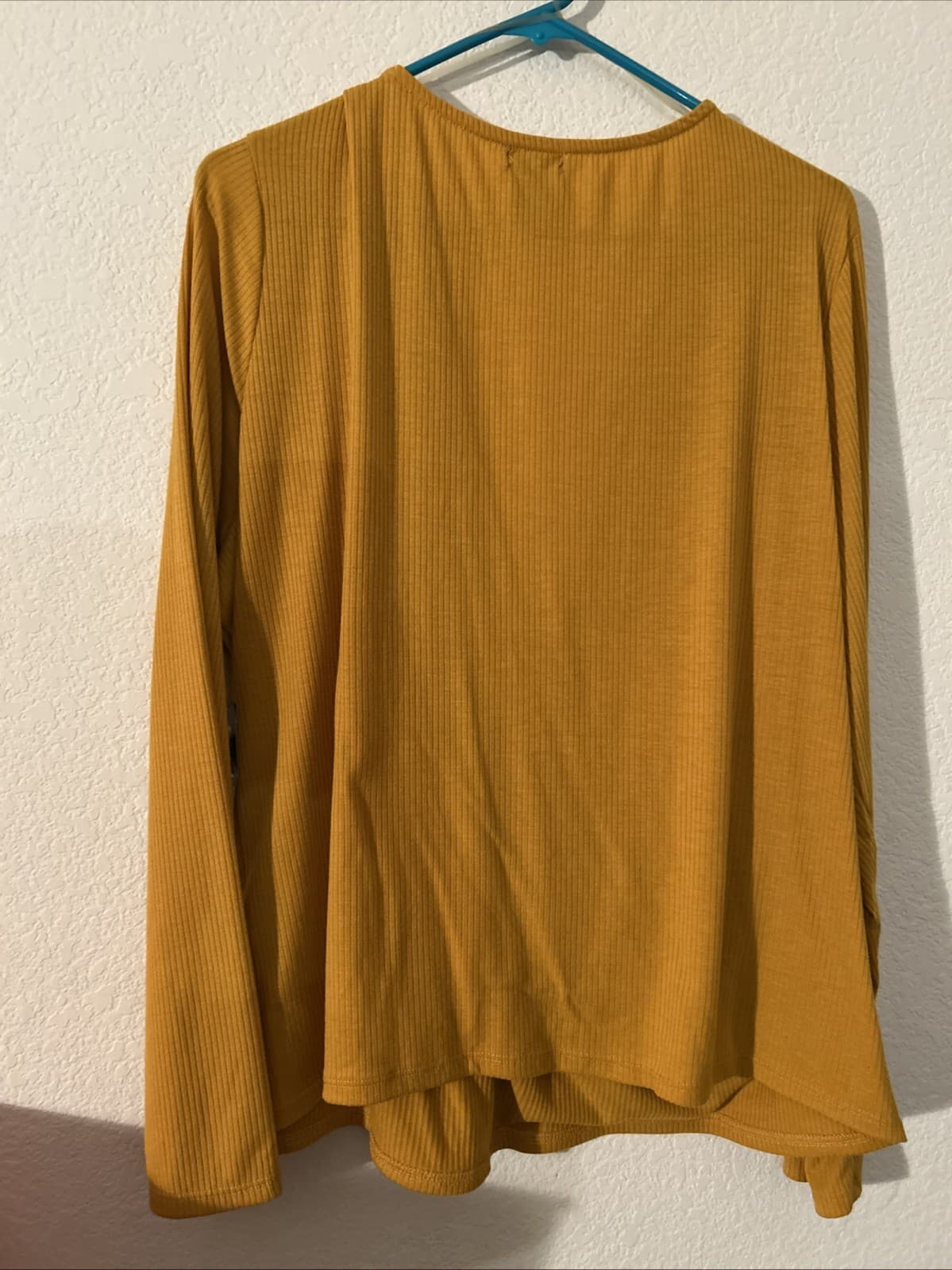 Women’s Justify Faux Wrap 2X Top New Mustard Color - Thumbnail 3