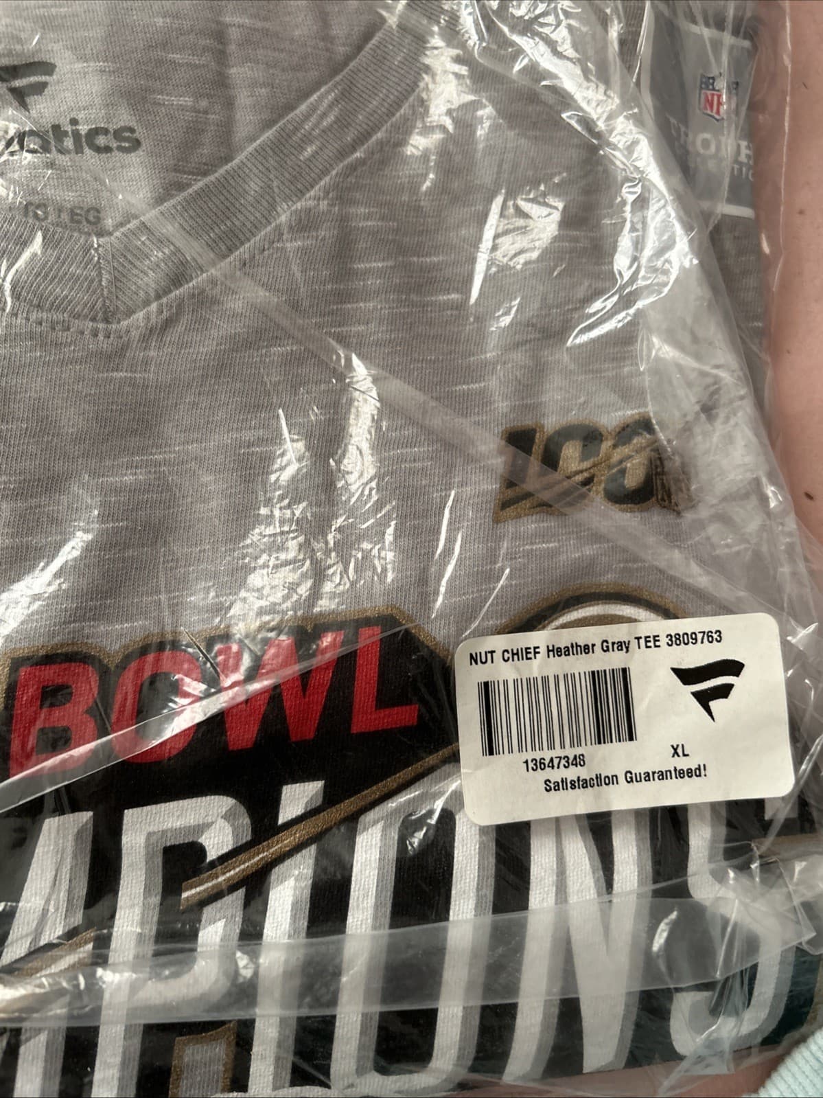 Women’s Kansa City Super Bowl Heather Gray Large Tee New XLarge Fanatics LIIV - Thumbnail 3