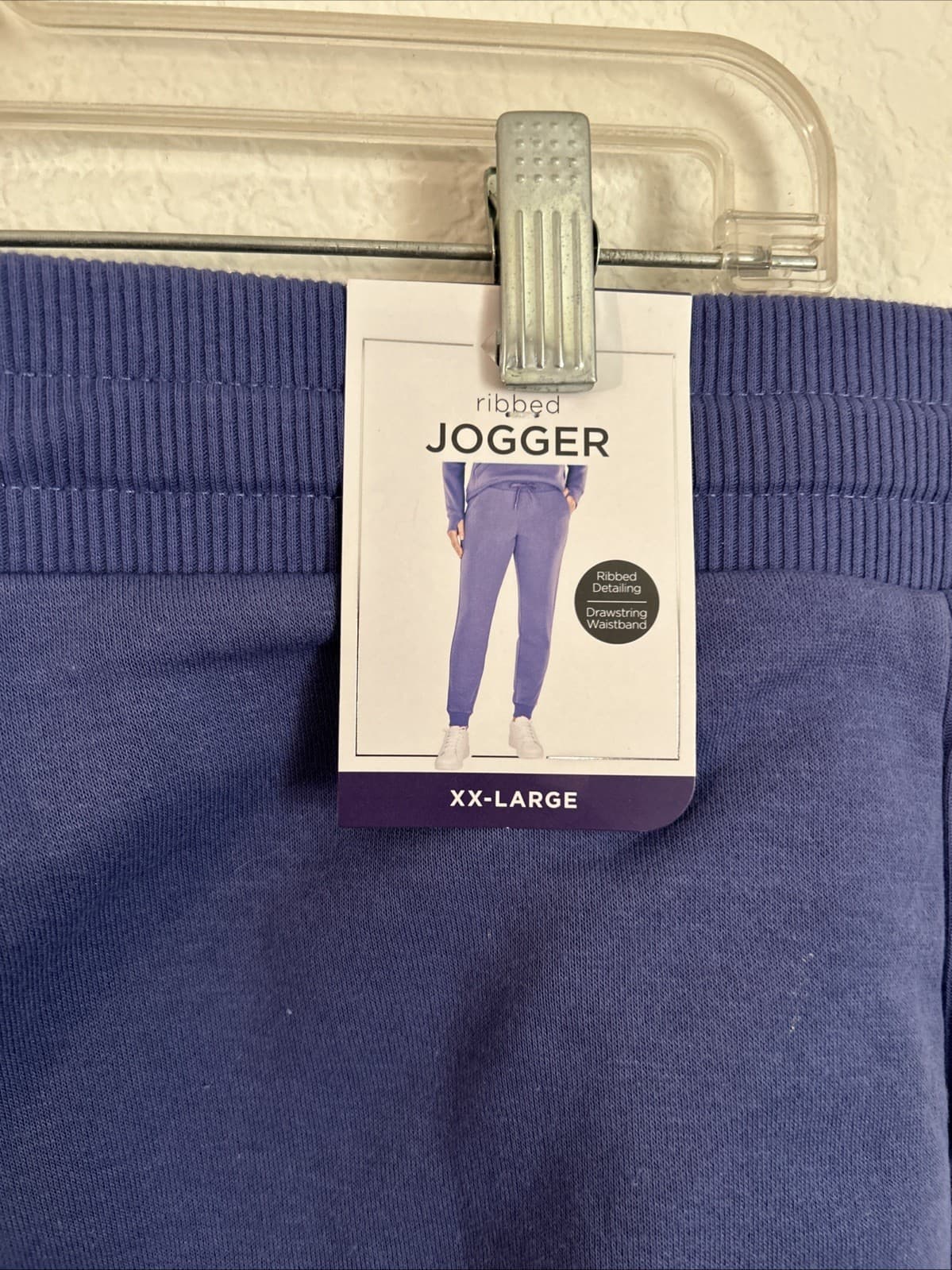 Women’s member mark’s 2xl Ribbed Jogger New Bluish Purple - Thumbnail 3