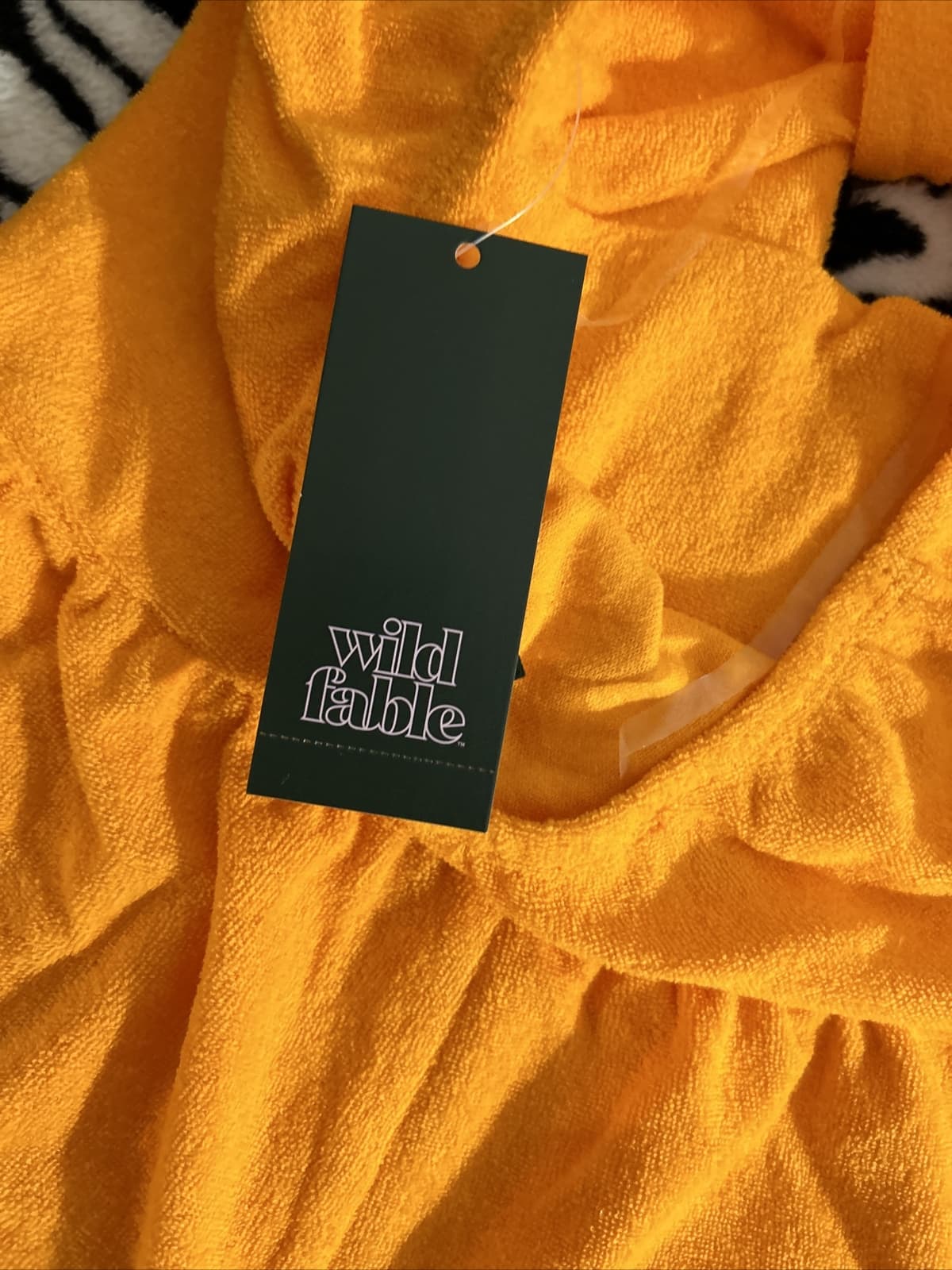 Wild Fable Women's XS Orange Halter Top French Terry Towel Cover Up Romper - Thumbnail 4