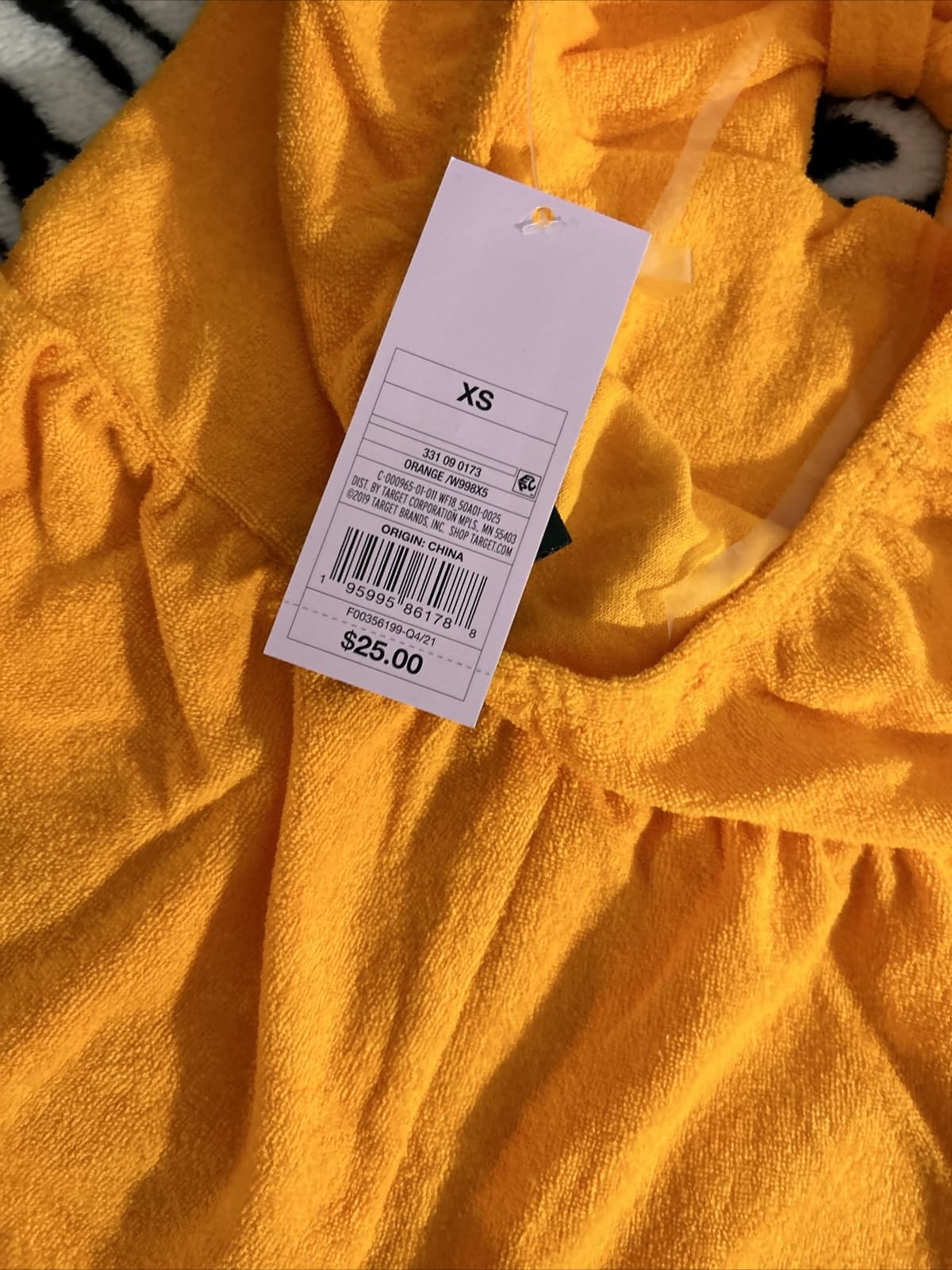 Wild Fable Women's XS Orange Halter Top French Terry Towel Cover Up Romper - Thumbnail 5