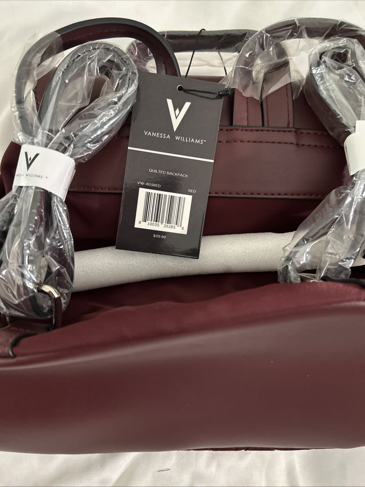 Vanessa Williams Red/Burgundy Quilted Backpack. (NWT) (Dust Bag not included) - Thumbnail 3