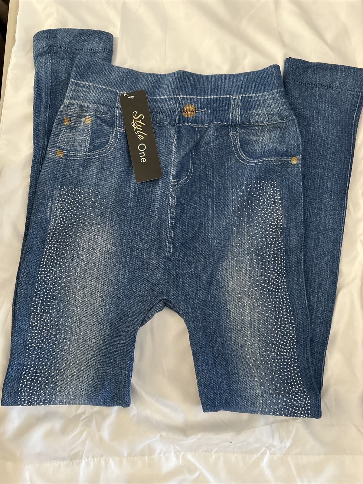Women’s Style One Regular One Size Leggings NWT Navy Blue - Thumbnail 3