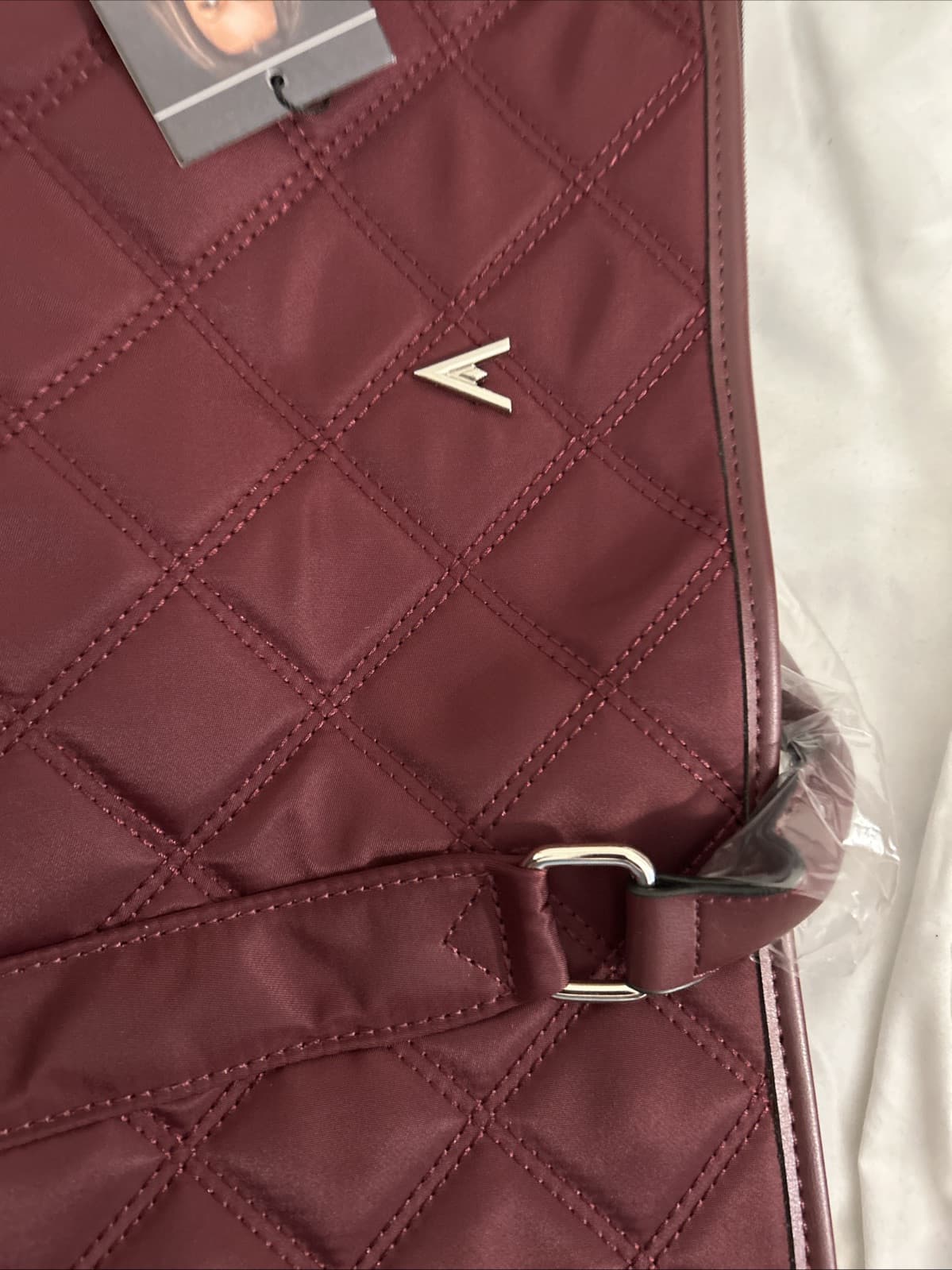 Vanessa Williams Tote Quilted Laptop Large Travel Maroon Red With Dustbag - Thumbnail 4