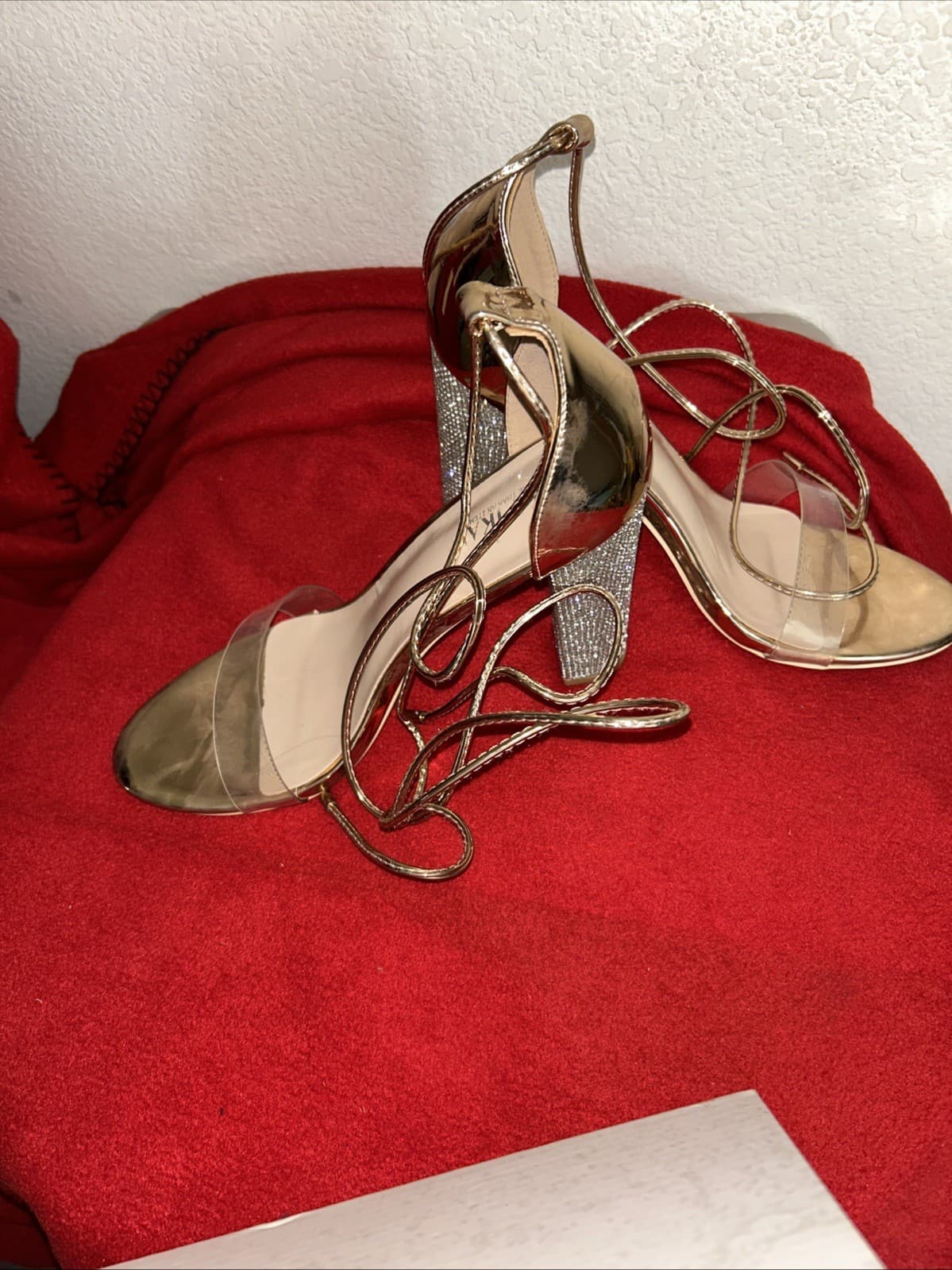 Women’s Strappy Gold Pumps New Lala Ikai Size 39.5 (9) - Thumbnail 3