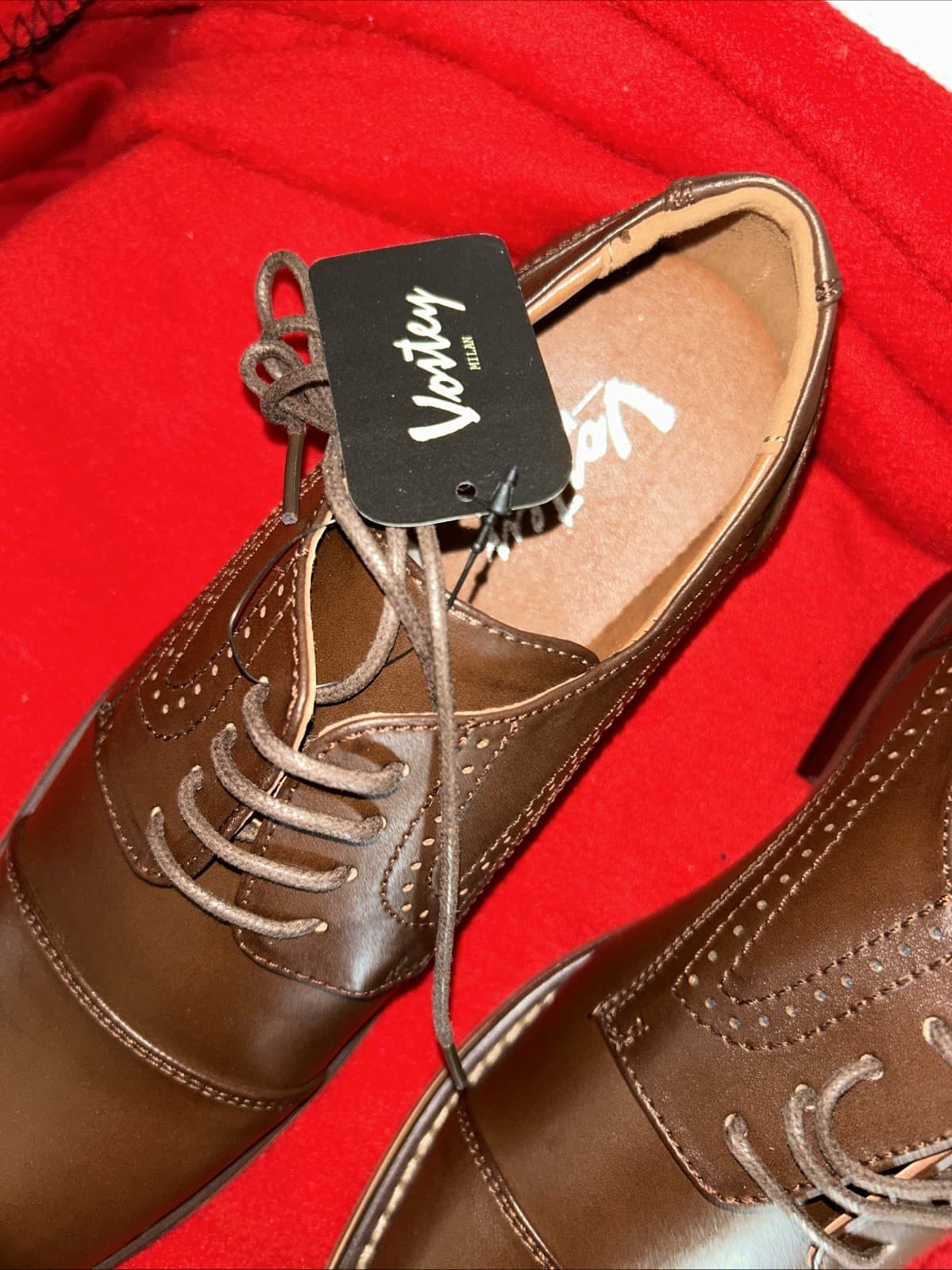 Vostey Milan Dark Brown Shoes Size 7 New Men’s Oxford - Thumbnail 2
