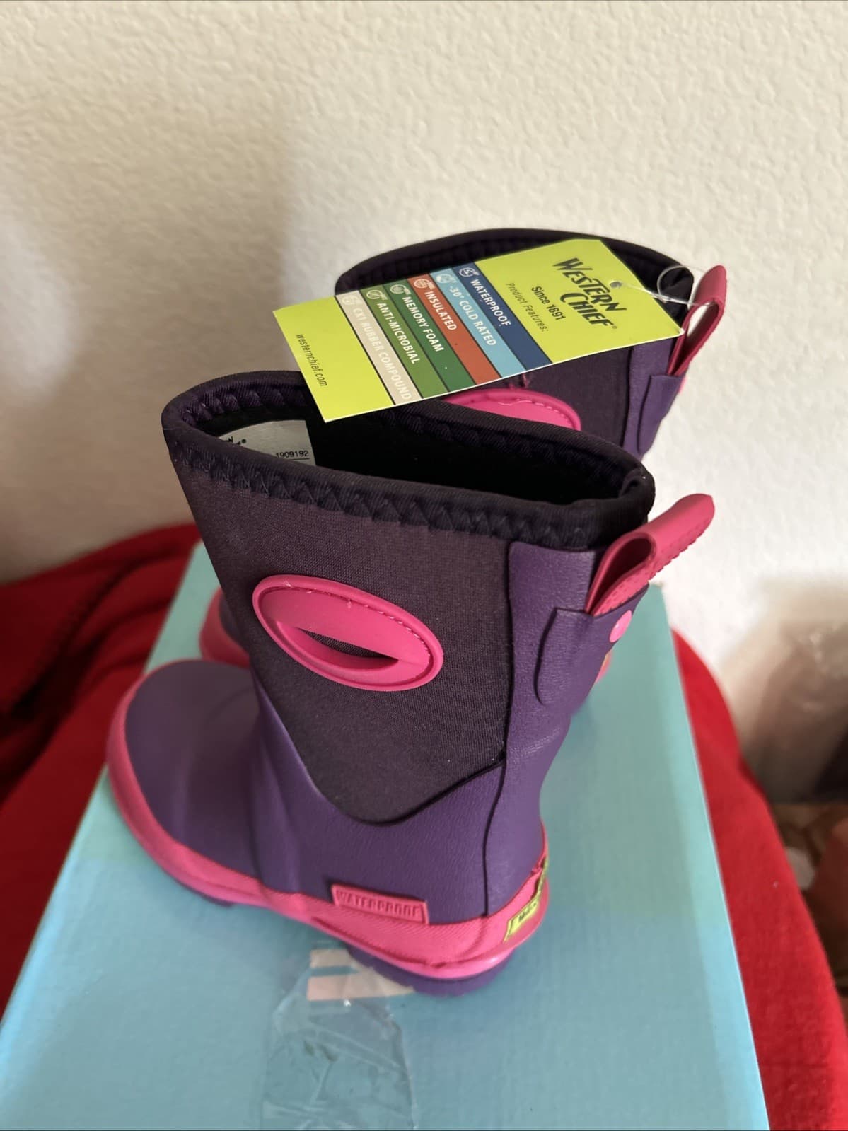 Western Chief Kids Size 8 Boots Rubber / Material Purple Neoprene New - Thumbnail 5