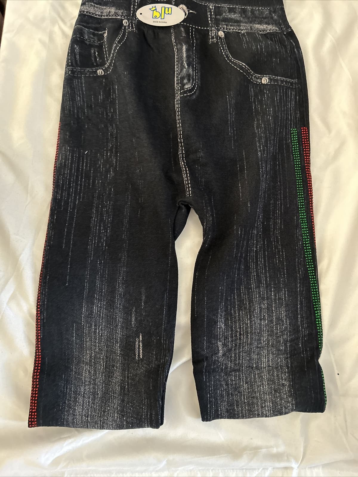 Girls Junior Leggings Black Multi Color NWT One Size Fits Most - Thumbnail 4