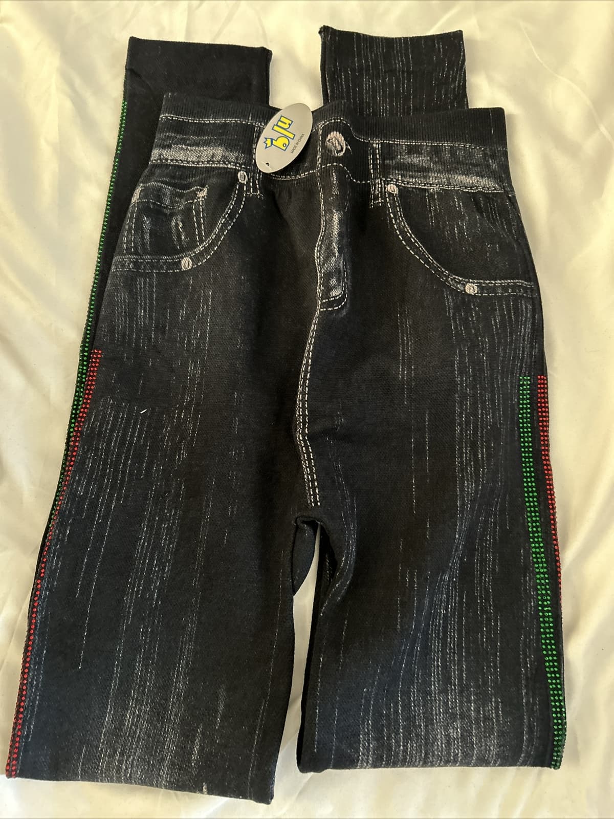 Girls Junior Leggings Black Multi Color NWT One Size Fits Most - Thumbnail 3