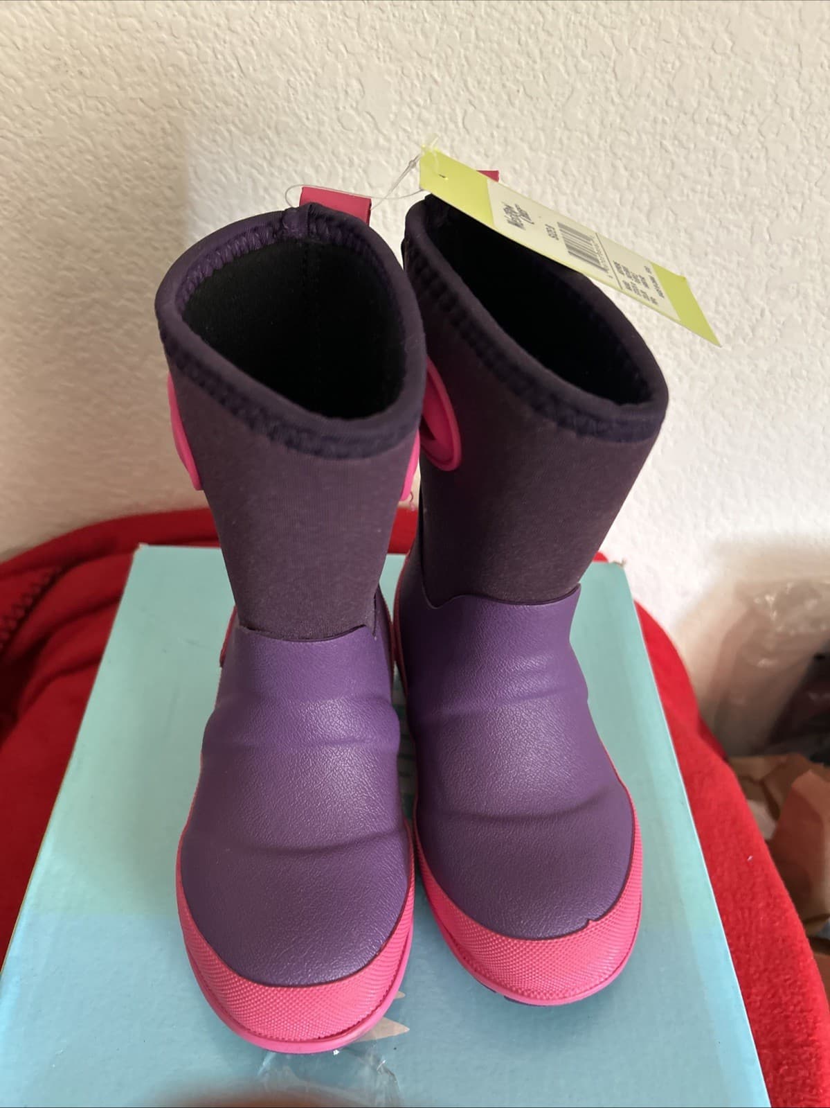 Western Chief Kids Size 8 Boots Rubber / Material Purple Neoprene New - Thumbnail 4