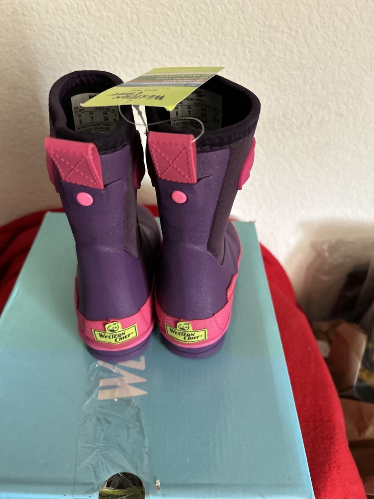 Western Chief Kids Size 8 Boots Rubber / Material Purple Neoprene New - Thumbnail 6