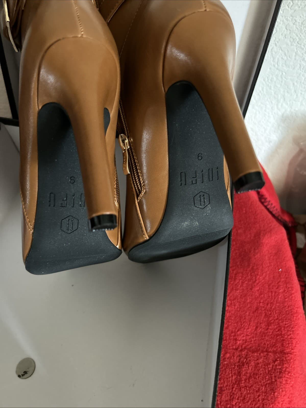 women's brown leather ankle boots size 9 Idifu - Thumbnail 5