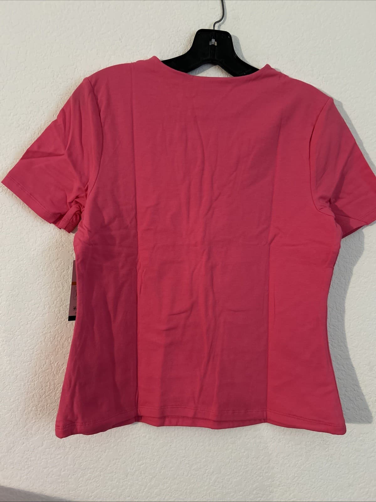 Sofia Jeans Women's High Neck Tee with Short Sleeves, Size: Large - PINK - Thumbnail 3