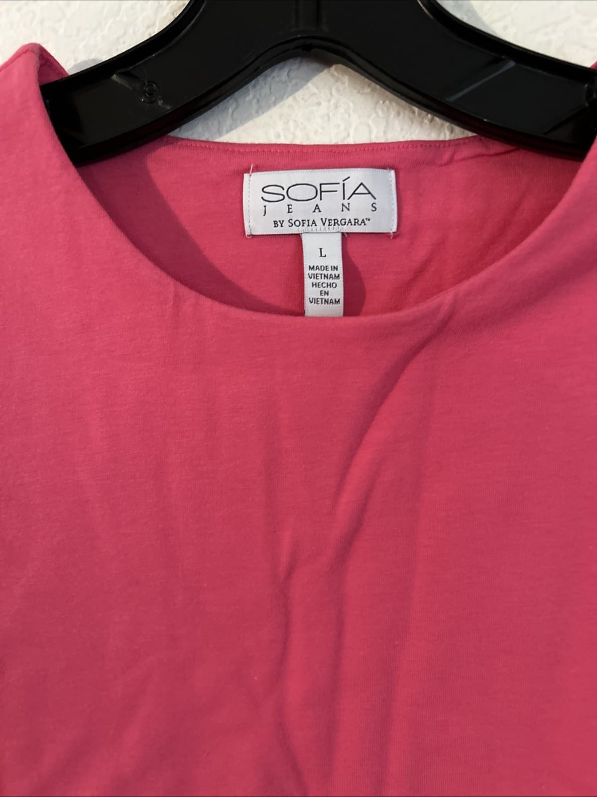 Sofia Jeans Women's High Neck Tee with Short Sleeves, Size: Large - PINK - Thumbnail 2