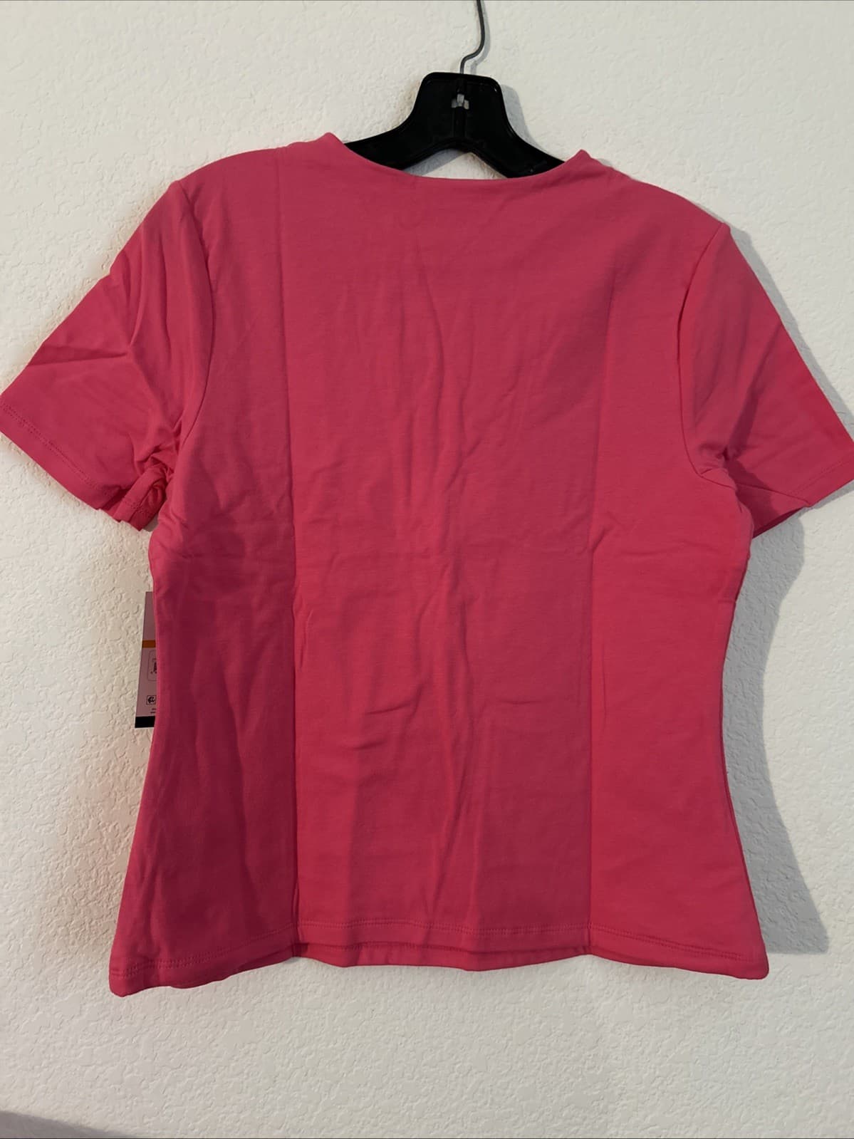 Sofia Jeans Women's High Neck Tee with Short Sleeves, Size: Large - PINK - Thumbnail 4